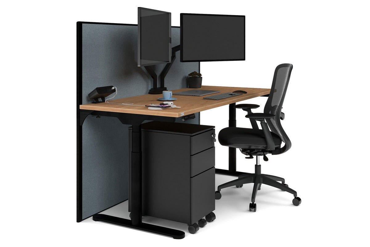 Premium Adjustable Height Single Workstation Desk - 1600L x 700W Size - Ideal for Home Office, Study & Workspace Ergonomics