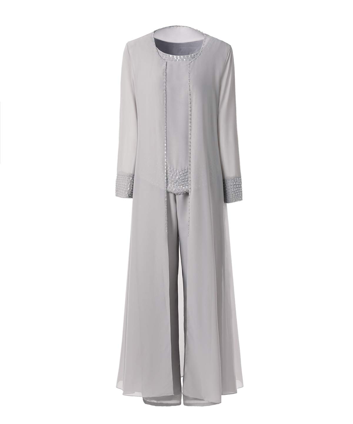Vincent Bridal Women's Elegant 3-Piece Mother of the Bride Dress Set with Long Jacket & Pants - Formal Wedding Guest Outfit for Mother of Groom, Special Occasions & Evening Events