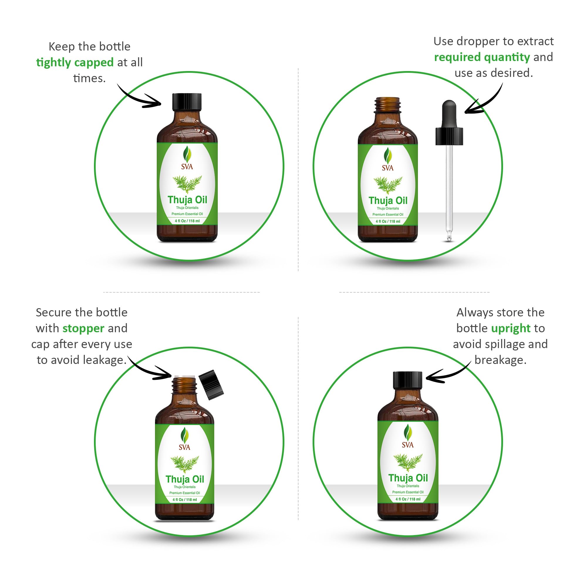 100% Pure Natural Thuja Essential Oil - 4 Fl Oz with Dropper for Aromatherapy, Hair & Skin Care, Massage, Soap & Candle Making | Perfect for Diffusers, Scalp Treatment & Relaxation at Home Spa