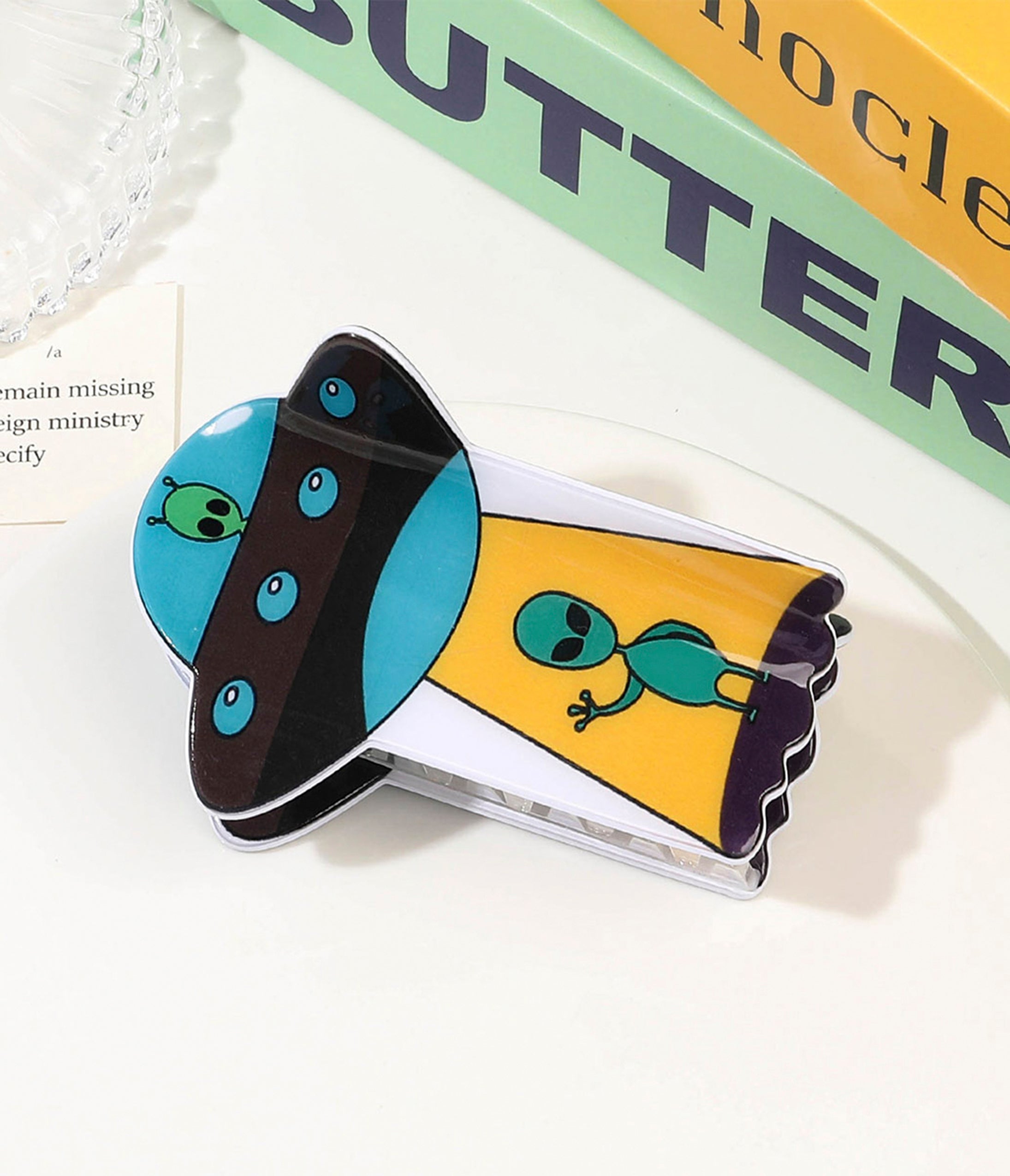 Funny Cartoon Alien Hair Clips for Women & Girls - Cute UFO Space Themed Barrettes for Cosplay, Costume Parties & Everyday Wear