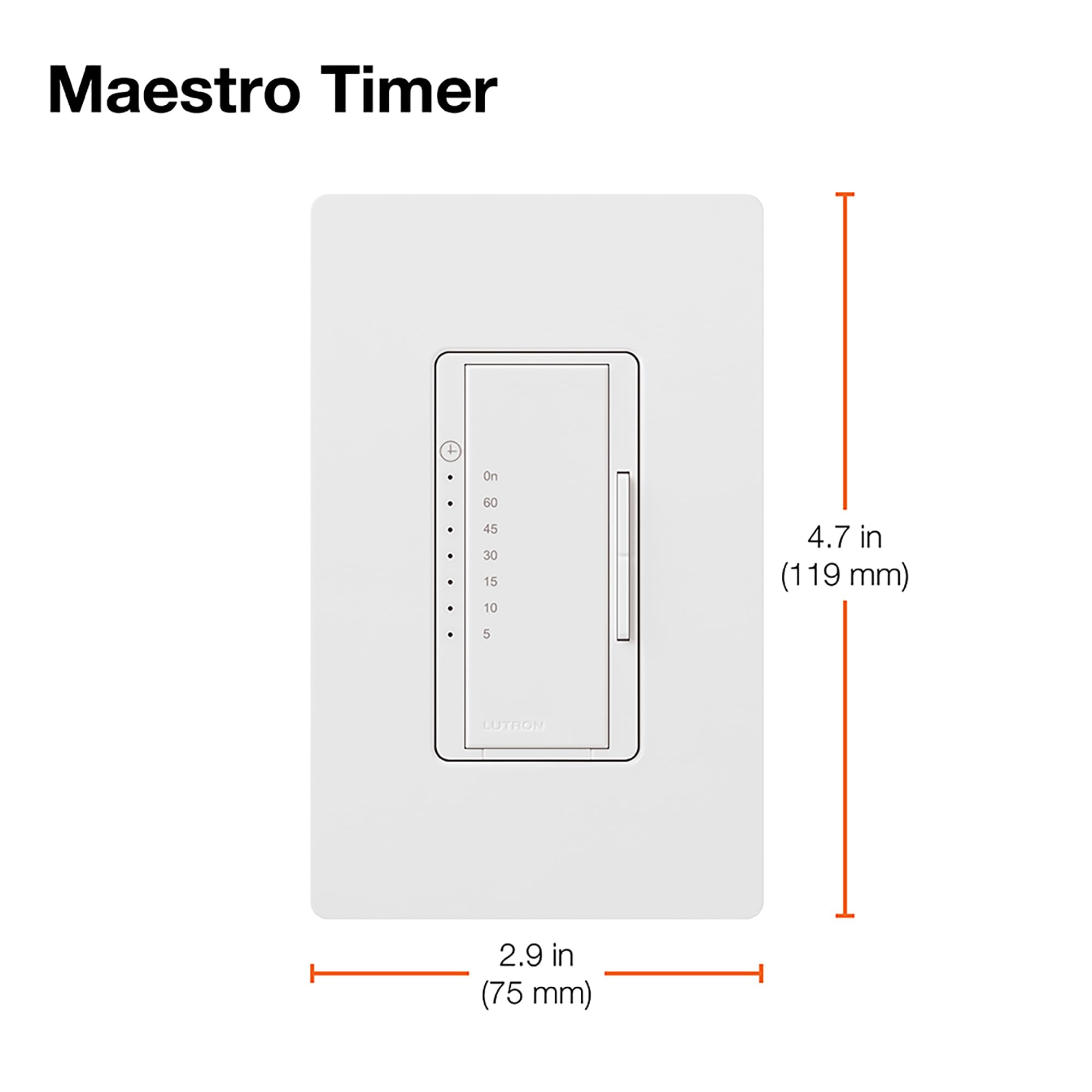 Lutron Maestro MA-T51MN-IV Countdown Timer Switch for Fans & Lights - 3A/150W LED Bulbs, Single-Pole/Multi-Location - Ivory - Perfect for Bathrooms, Bedrooms & Home Automation