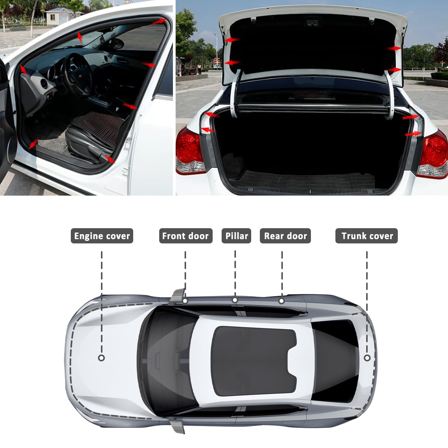 Universal Double Layer L-Shape Car Door Rubber Seal Strip - 16.4Ft Automotive Weather Stripping for Soundproofing & Protection (Fits Doors, Trunk, Hood) | Perfect for Noise Reduction & Weatherproofing Your Vehicle