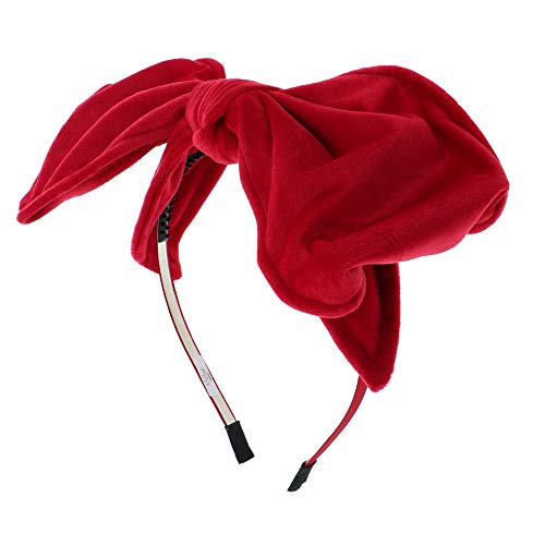 Large Soft Velvet Bendable Wire Bow Headband - Red, Perfect for Parties, Weddings, and Everyday Elegance