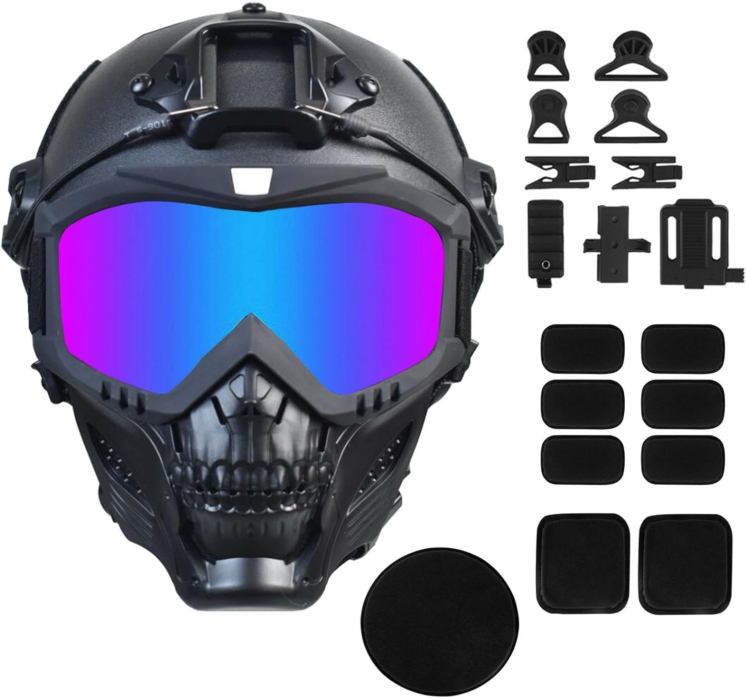 Tactical Airsoft Full Face Mask with Detachable Anti-Fog Goggles & Adjustable Fast Helmet - Military Simulation, Outdoor Combat Games, and Paintball Eye Protection Gear