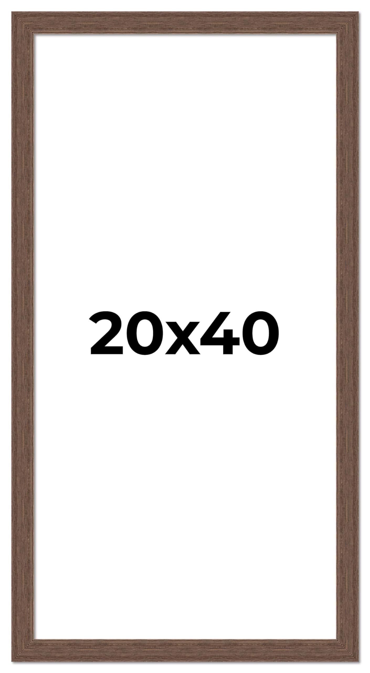 20x40 Brown Distressed Wood Picture Frame with UV Acrylic & Foam Backing - Panoramic Poster Frame for Wall Art, Family Photos & Home Decor