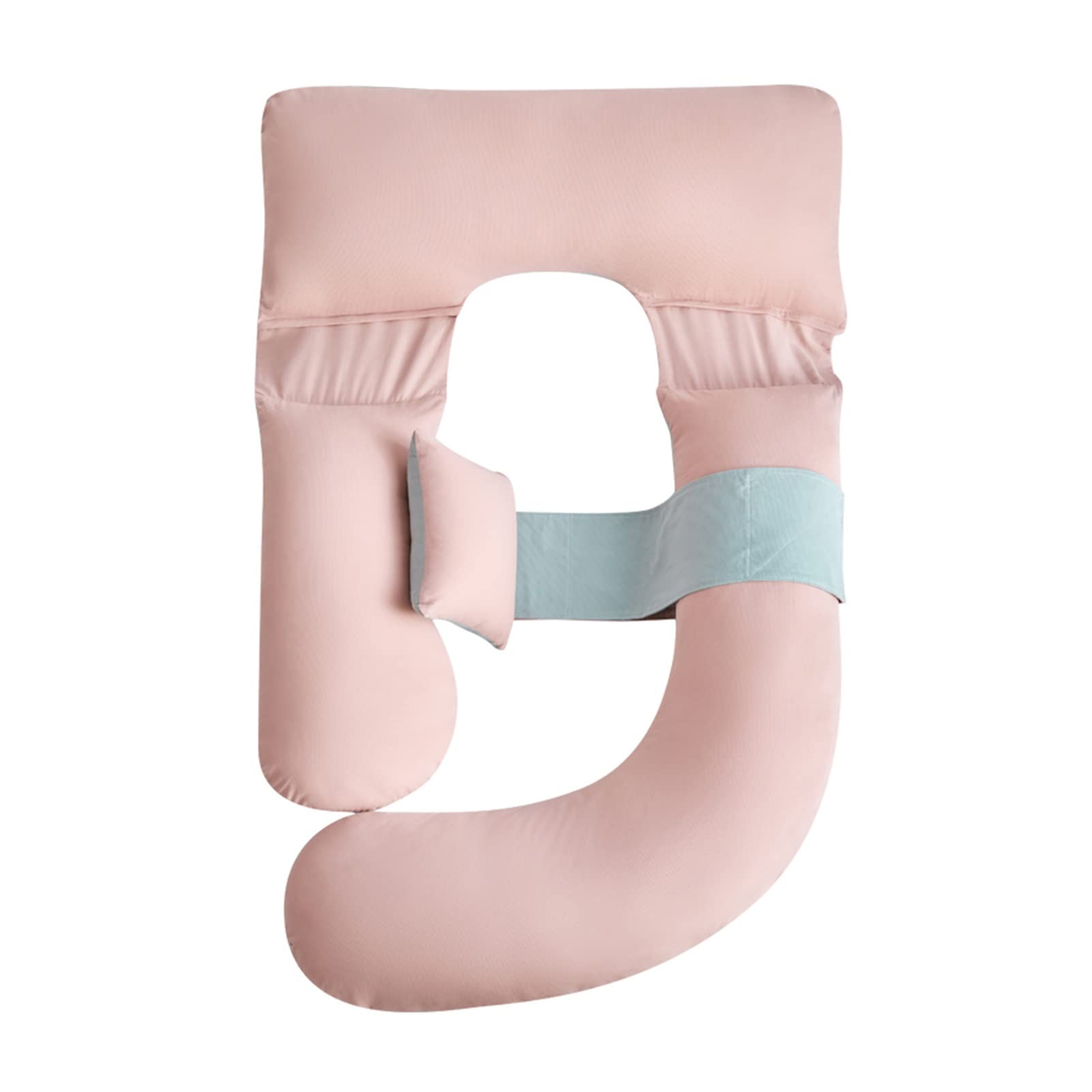 **Pregnancy Pillow for Maternity Support - U-Shaped Full Body Pillow for Pregnant Women (180x80cm, Pink) with Removable Washable Cotton Cover - Perfect for Side Sleeping & Back Pain Relief**