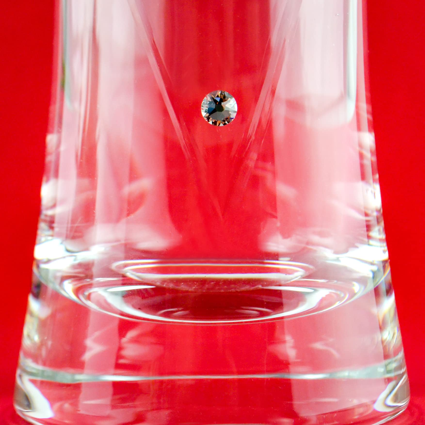 Personalized Diamante Vase with Etched Heart Design - Custom Engraved Glass Vase for Home Decor, Anniversary, Birthday, Retirement Gifts for Women, Mom, Wife - Perfect for Wedding, Valentine's Day & Housewarming