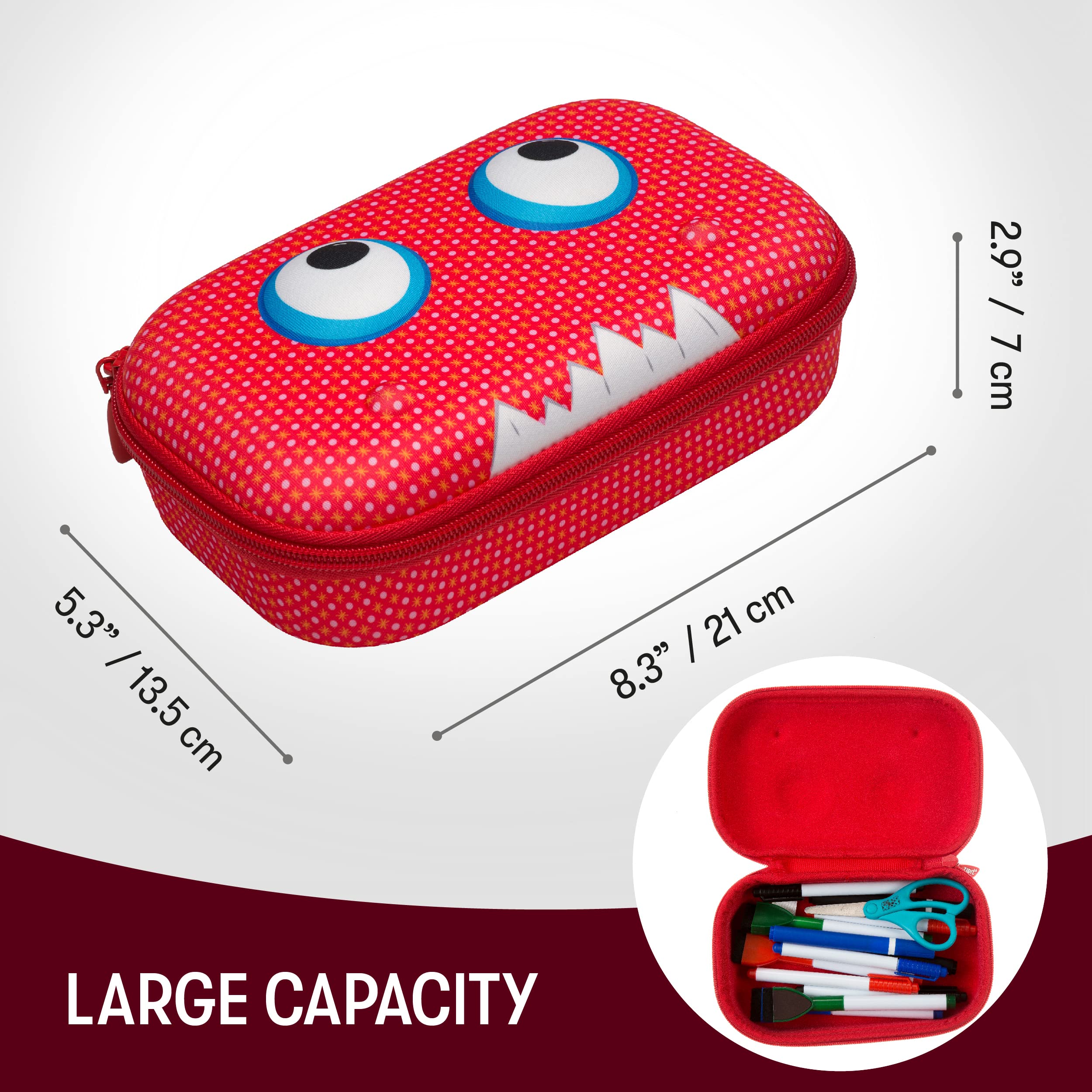 ZIPIT Beast Pencil Box - Large Capacity Unisex School Pencil Case Organizer | Perfect for Students, Artists & Office Supplies Storage