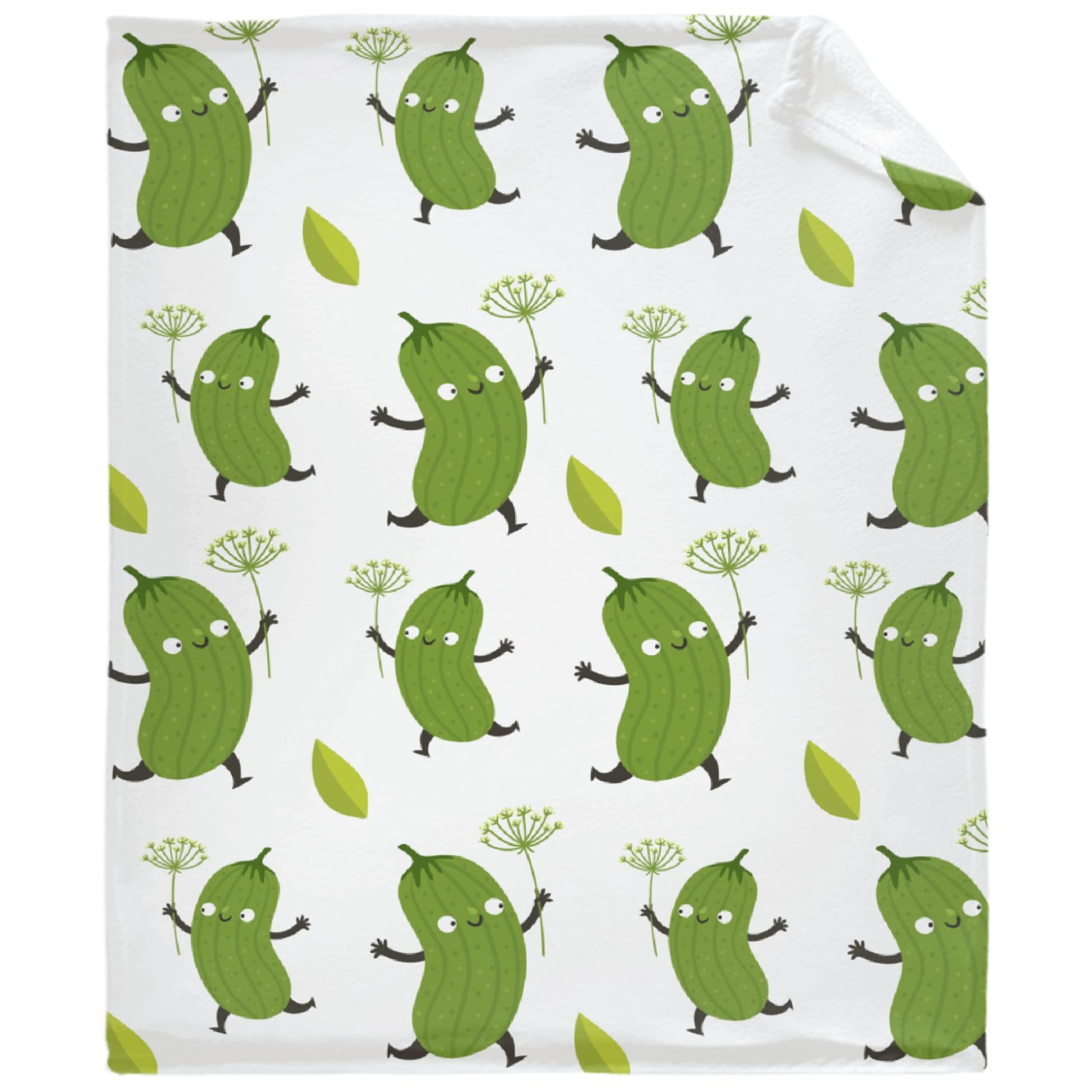 Pickle Throw Blanket - Ultra Soft Flannel Fleece Blanket for Gifts | Plush Lightweight Cozy Blanket for Couch, Sofa & Bed | All-Season 80x60 Inch Blanket for Adults | Perfect for Movie Nights, Camping & Home Decor