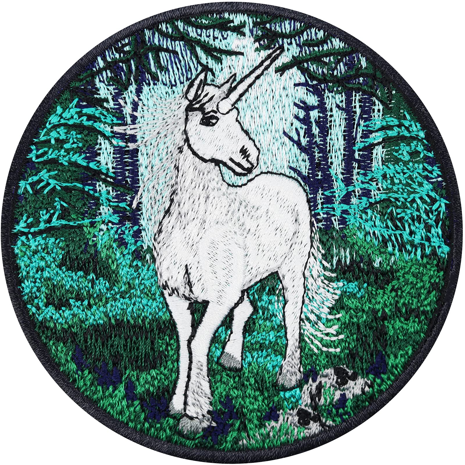 Unicorn Iron On Patches for Jackets, Jeans & Backpacks - 3.14x3.14 Inch Sew On Embroidered Applique for DIY Clothing, Hats & Accessories - Perfect for Equestrian Riders, Kids & Unicorn Lovers - Great for Customizing Denim, School Bags & Festival Outfits