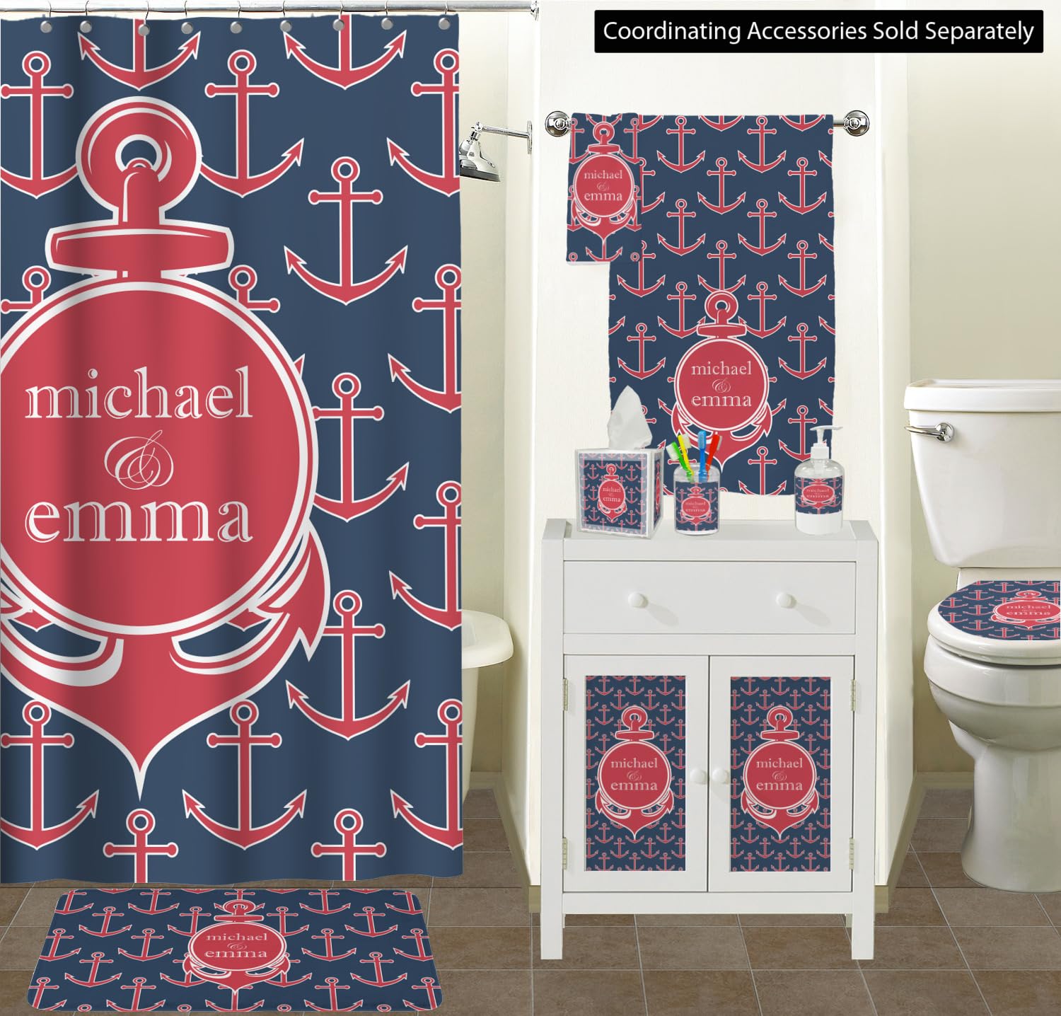 Personalized Anchor-Themed Tissue Box Cover - Nautical Decor for Bathroom, Living Room, or Boat - Unique Home Gift Idea