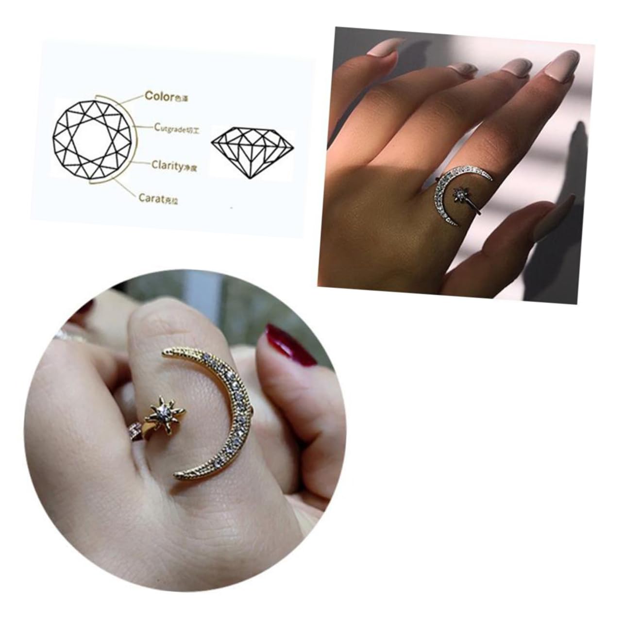 CALLARON Moonstone Open Ring for Women & Teen Girls - Sterling Silver Gemstone Jewelry - Perfect for Everyday Wear, Gifts & Special Occasions