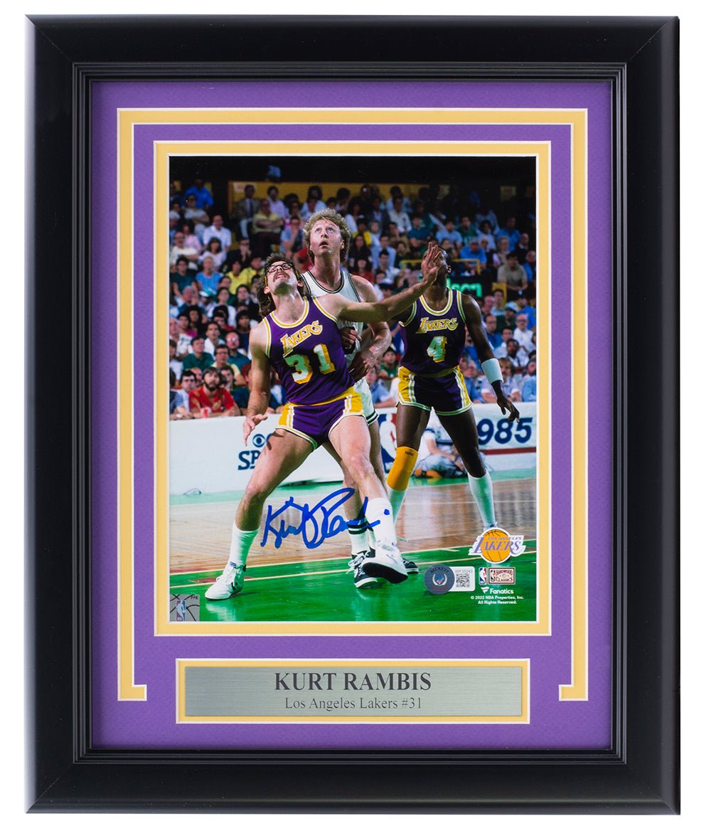 Kurt Rambis Autographed Framed 8x10 Los Angeles Lakers Basketball Photo - BAS Certified Memorabilia for Sports Fans & Collectors - Perfect for Man Cave, Game Room or Office Decor