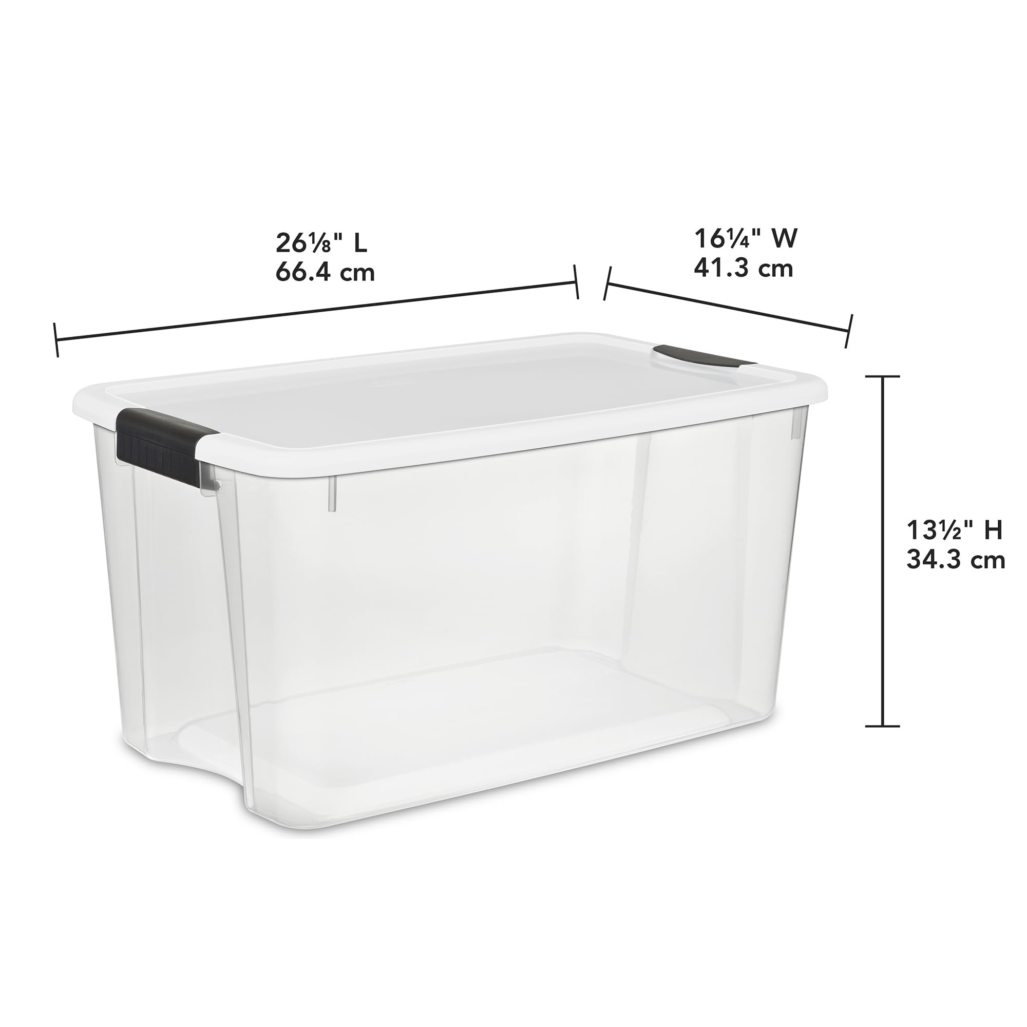 Sterilite 70 Quart & 64 Quart Clear Stackable Storage Containers with Latching Lids - 4-Pack Large + 6-Pack Medium Plastic Bins for Home Organization, Closet Storage & Moving Supplies - Durable Totes for Seasonal Decor, Toys, Clothes & Garage Organization