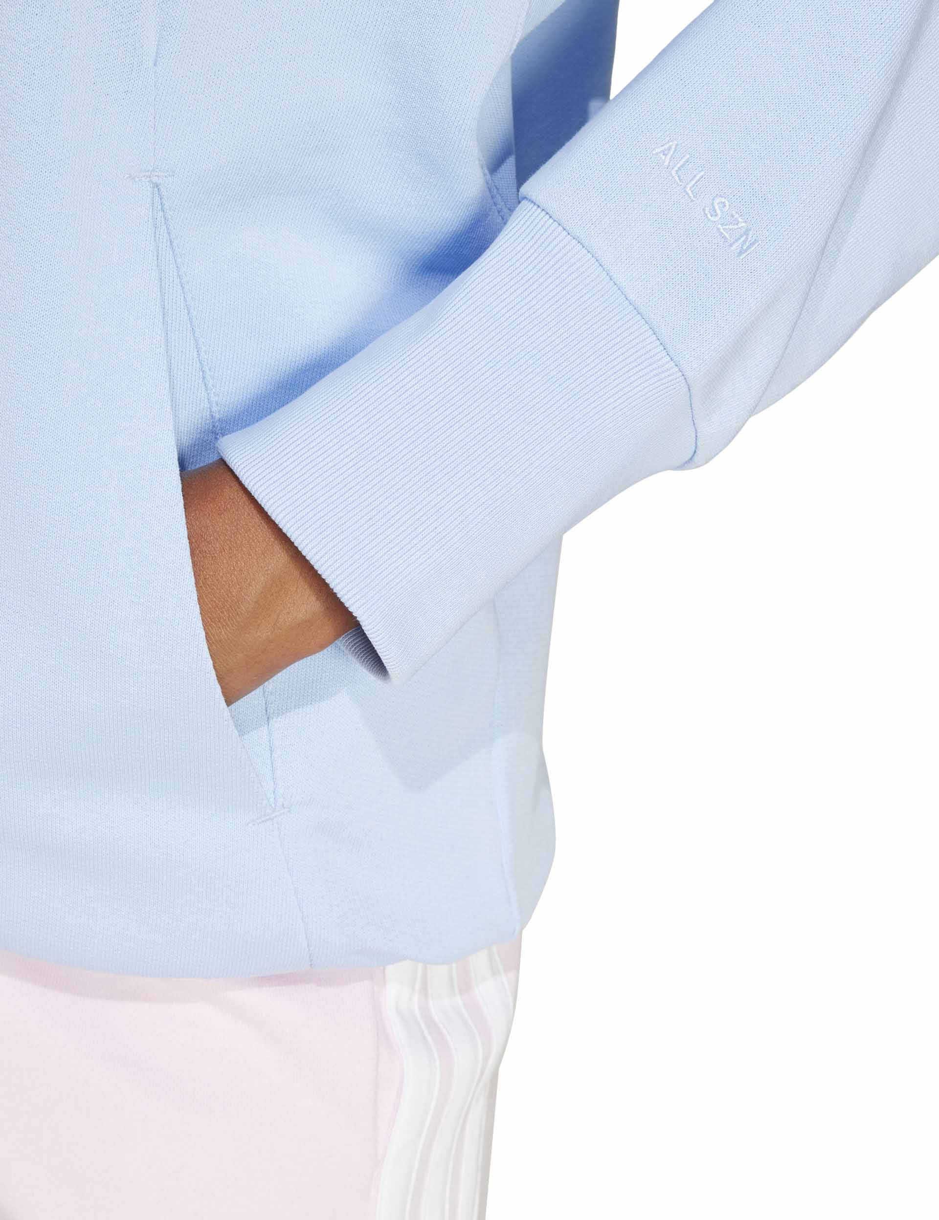 ALL SZN French Terry Loose Hoodie - Glow Blue | Comfortable Oversized Pullover Sweatshirt for Men & Women | Perfect for Casual Wear, Lounge, Gym & Outdoor Activities