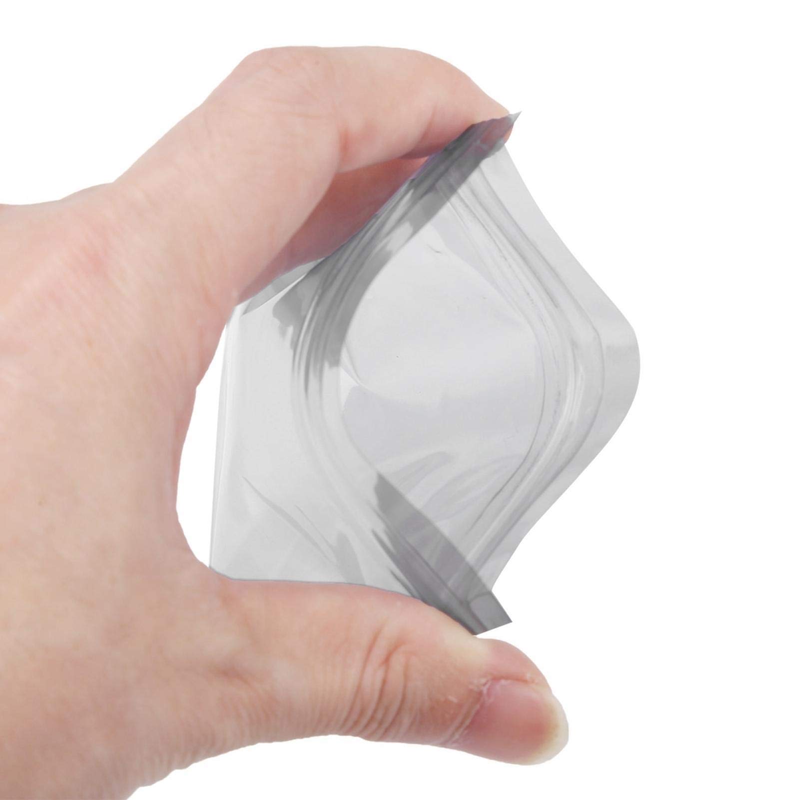 100Pcs Anti Static Resealable Storage Bags - Holographic CPP Plastic Zip Lock Pouch for Electronic Components (3.5 Inches) - Perfect for Organizing Small Parts, Jewelry, Crafts & DIY Projects