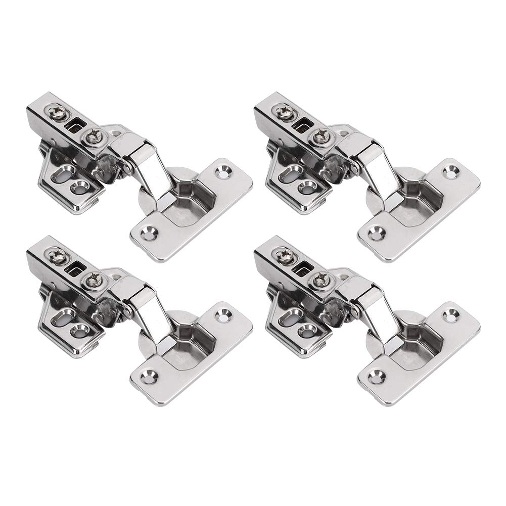 Soft Close Concealed Hydraulic Cabinet Hinges - Adjustable Stainless Steel Dampers for Wardrobe & Kitchen Doors (4-Pack) - Perfect for Quiet, Smooth Cabinet Door Closing in Homes & Offices