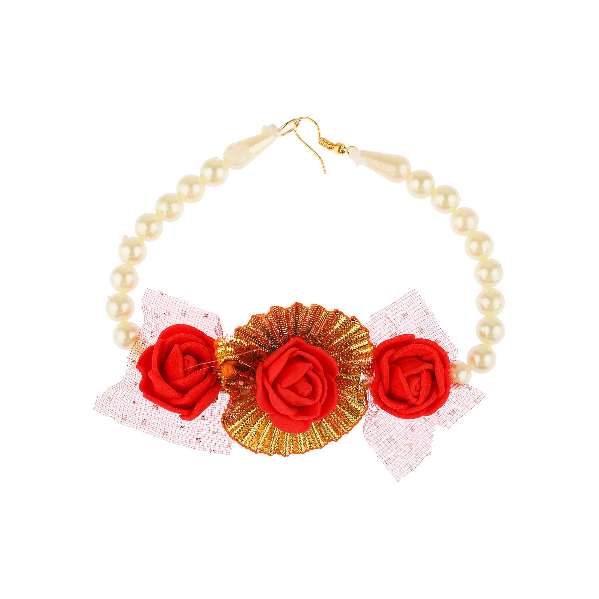 Efulgenz Indian Haldi Jewelry Set - Traditional Flower & Gota Patti Bridal Jewelry for Haldi & Mehendi Ceremonies - Perfect for Indian Weddings & Festive Occasions