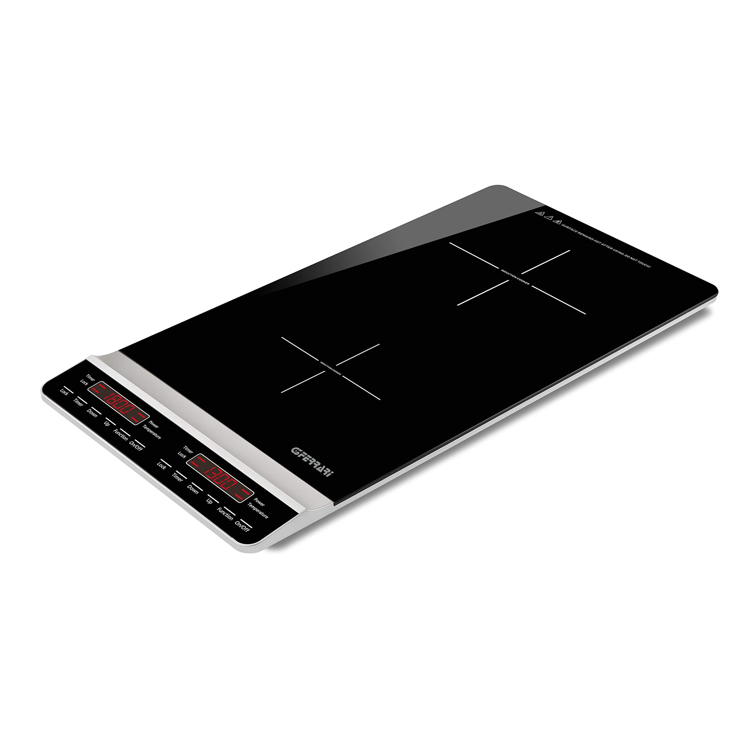 G3 Ferrari G10139 Dinamiko Double Vertical Induction Cooktop - Slim 50cm Design, 3100W, Glass Surface, 3-Hour Timer, Soft-Touch Controls, Power Adjustment - Perfect for Modern Kitchens, Restaurants & Small Spaces