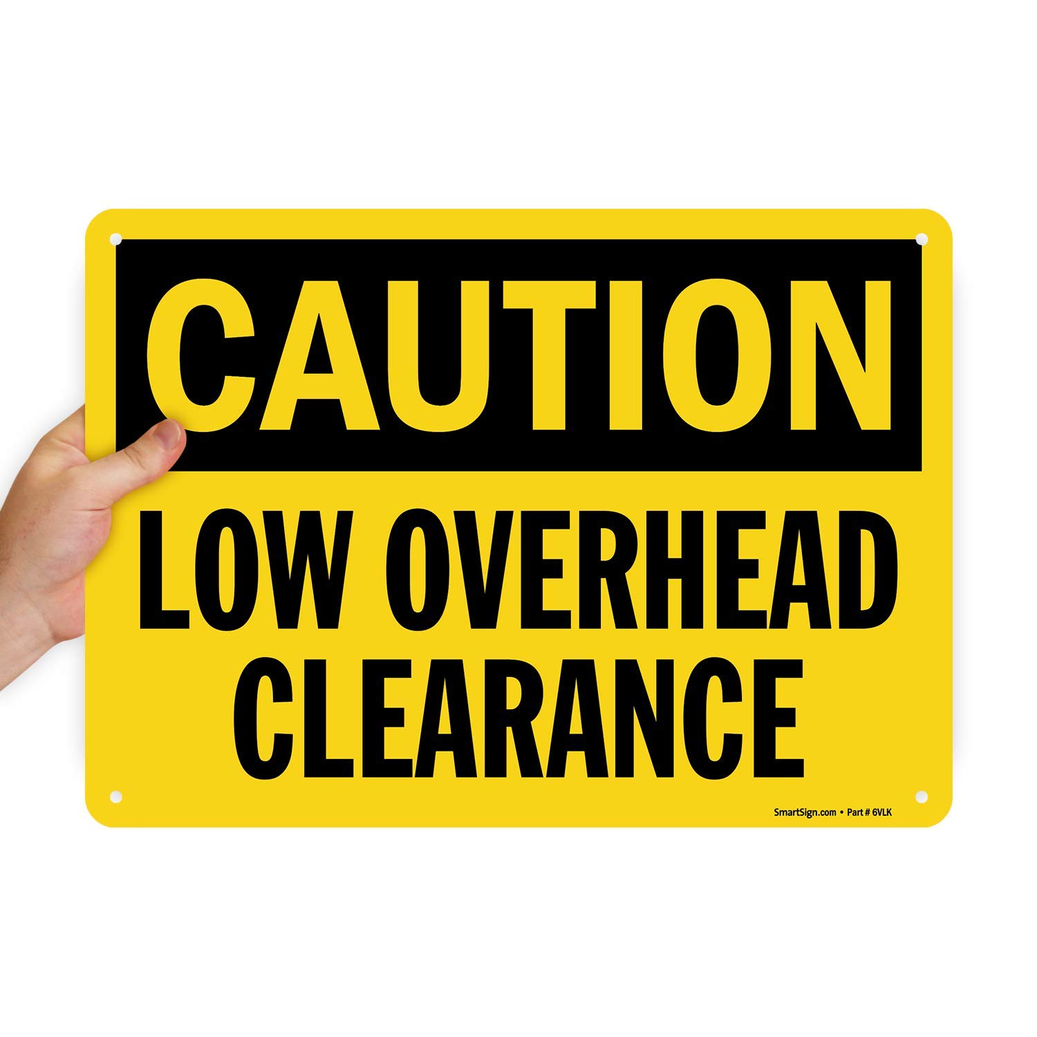 SmartSign U9-1322-NA 10x14 Caution Low Overhead Clearance Sign - 10