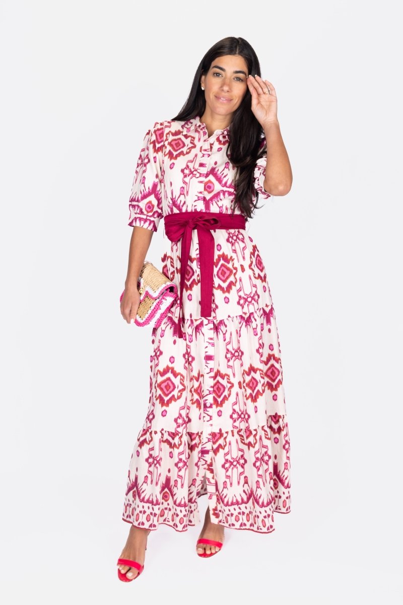 Marie Pink Dress - Women's Elegant Floral Summer Dress for Casual Outings, Dates & Parties | Lightweight & Comfortable