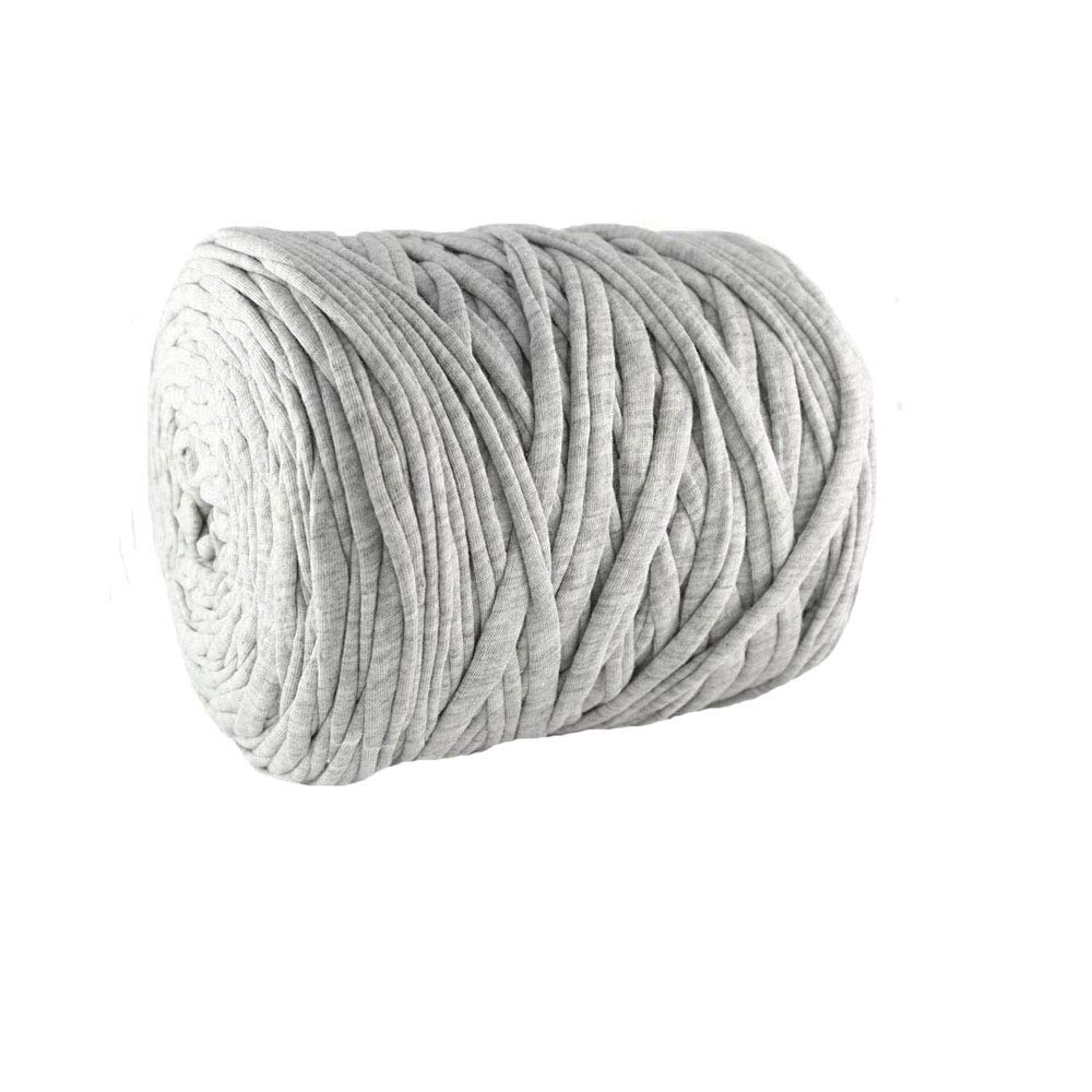 Light Gray Zpagetti Yarn 400g - Recycled Cotton T-Shirt Yarn for DIY Crochet, Home Textiles & Storage Baskets | Eco-Friendly Craft Yarn for Knitting, Weaving & Macrame Projects