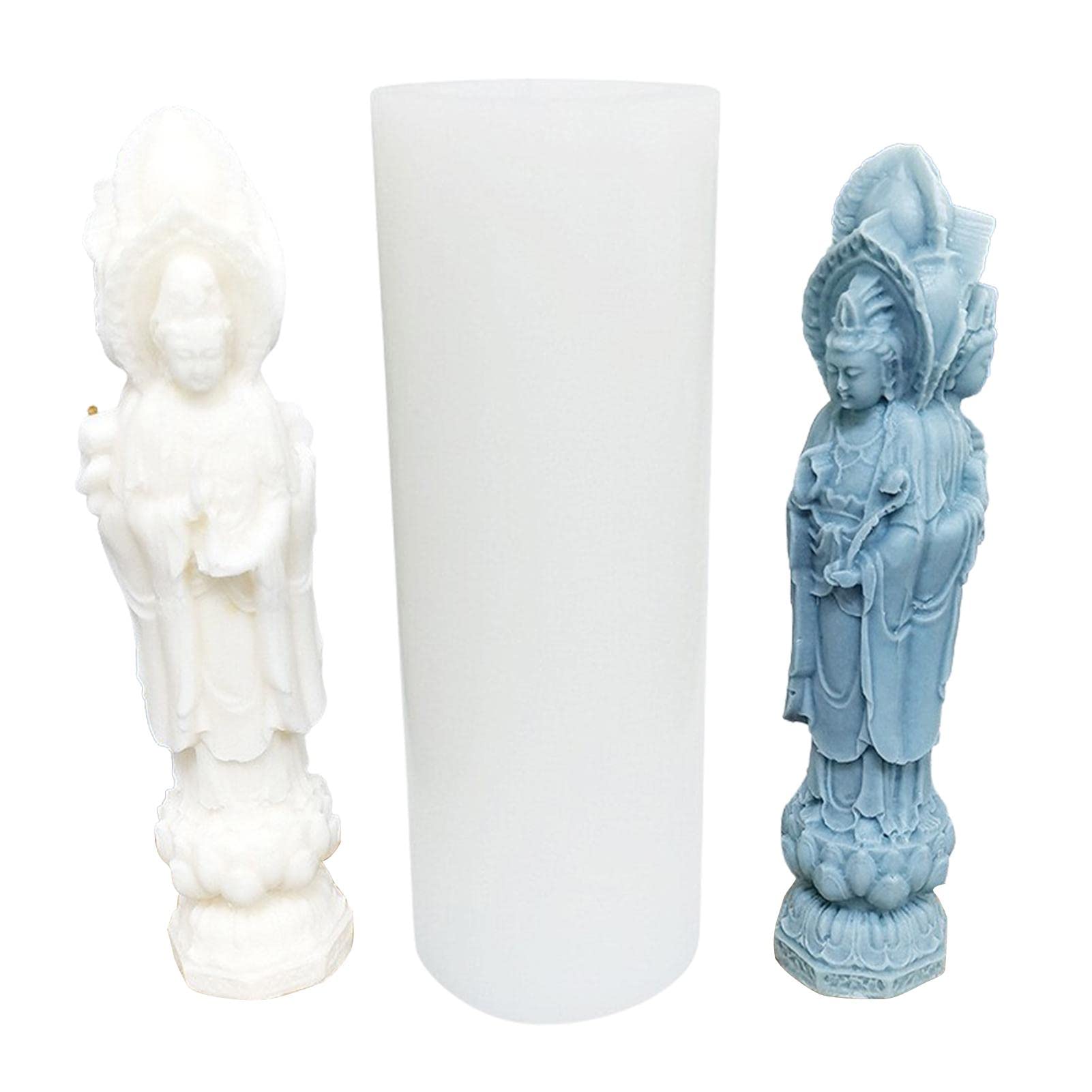 10 Pcs Buddha Statue Candle Molds - Guanyin Bodhisattva Aromatherapy Gypsum Molds for DIY Resin Crafts, Home Decor, Meditation & Yoga Room Decoration