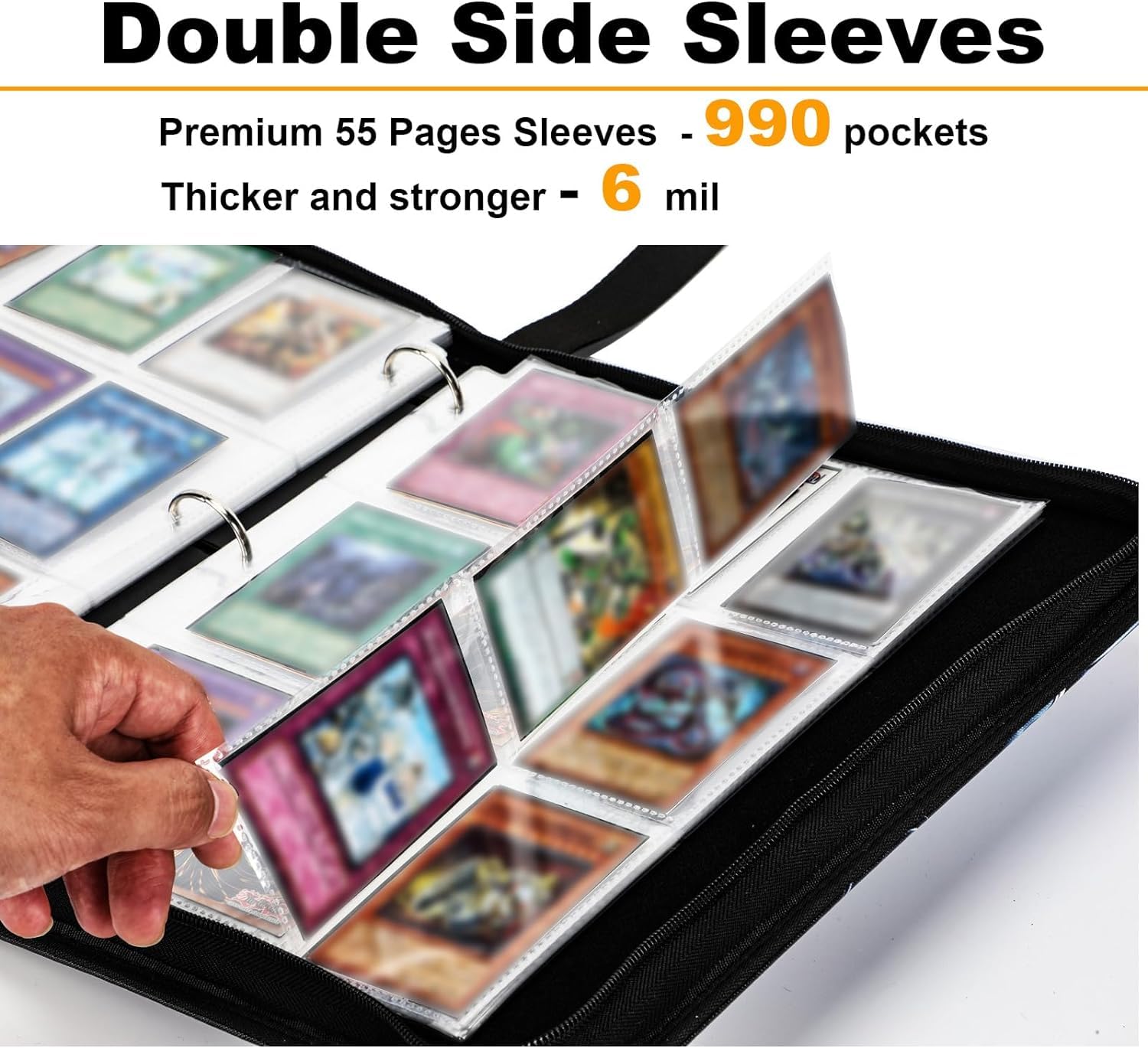 Premium KarlyPro Binder for Lorcana & TCG Trading Cards - 990 Pockets with 55 Sleeves | Sports Cards, Collectible Card Holder | Perfect for Card Game Tournaments, Collecting & Storage