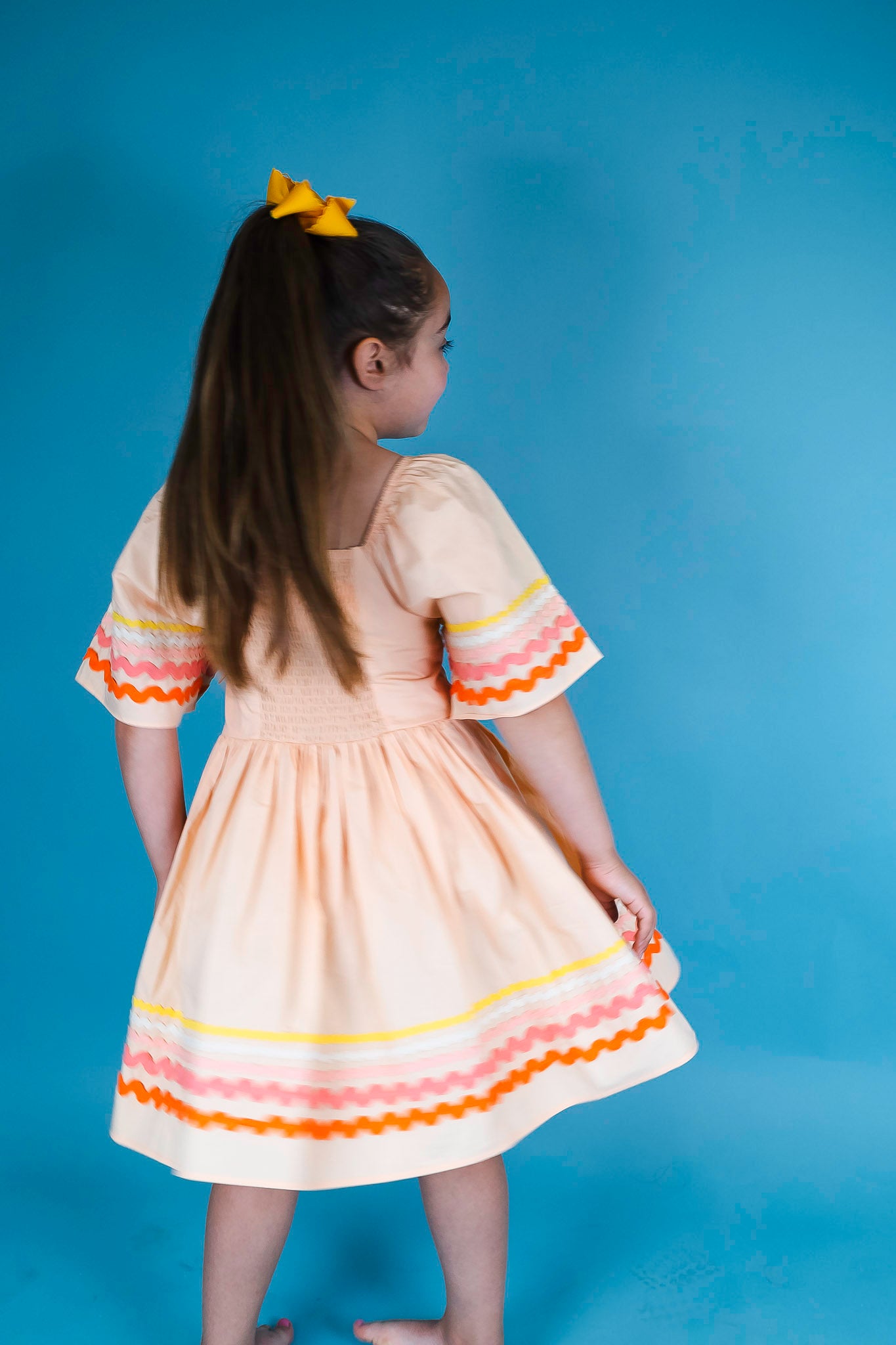 Clotilde Pale Melon Dress for Girls - Flowy Summer Dress with Ruffles | Perfect for Beach Vacations, Birthday Parties & Family Photos