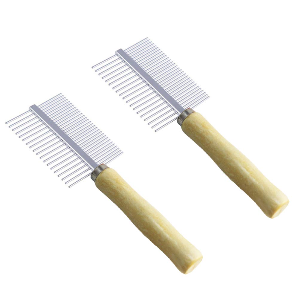 2-Pack Pet Grooming Brush for Dogs & Cats - Stain Removal Comb with Fine Teeth - Durable Dog & Cat Comb for Detangling & Cleaning - Perfect for Daily Pet Care & Grooming Supplies