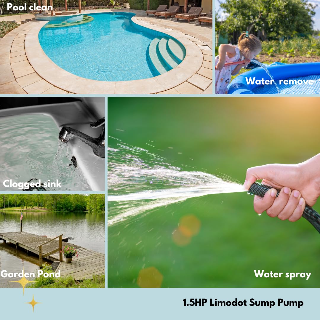 **4000GPH Submersible Sump Pump with 25 Ft. Power Cord - 1.5 HP Heavy Duty Water Pump for Basement, Pool, Pond, Hot Tub & Aquarium Drainage | Flood Prevention & Emergency Water Removal**