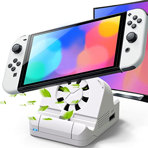 YEZRO Switch Dock for Nintendo Switch & OLED Model - Compact HDMI Adapter with 3 USB Ports & Cooling Fan - Replacement Docking Station for Nintendo Switch - Perfect for TV Gaming, Travel & Home Entertainment