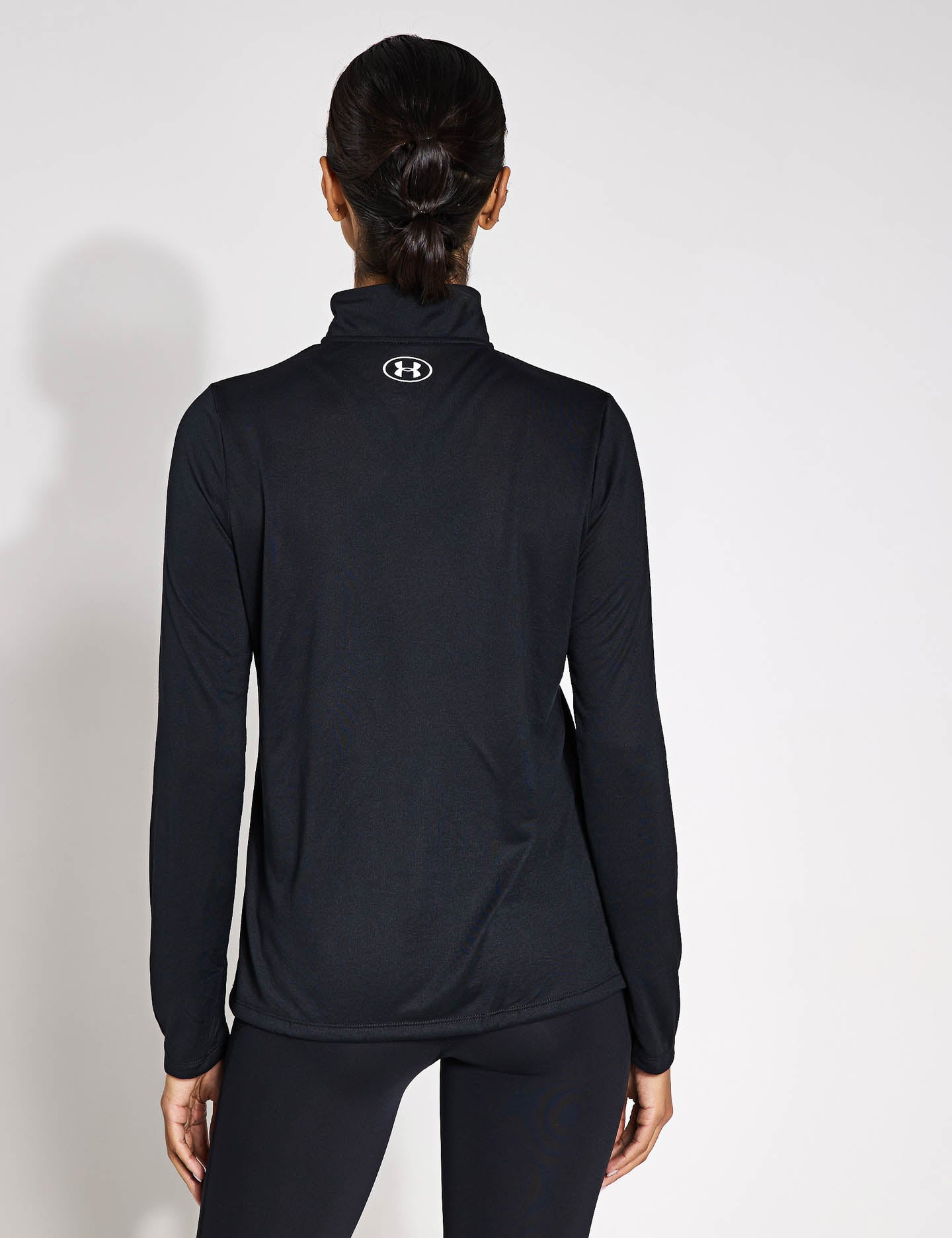 UA Tech 1/2 Zip Performance Shirt - Black/White - Moisture Wicking Athletic Top for Running & Workouts