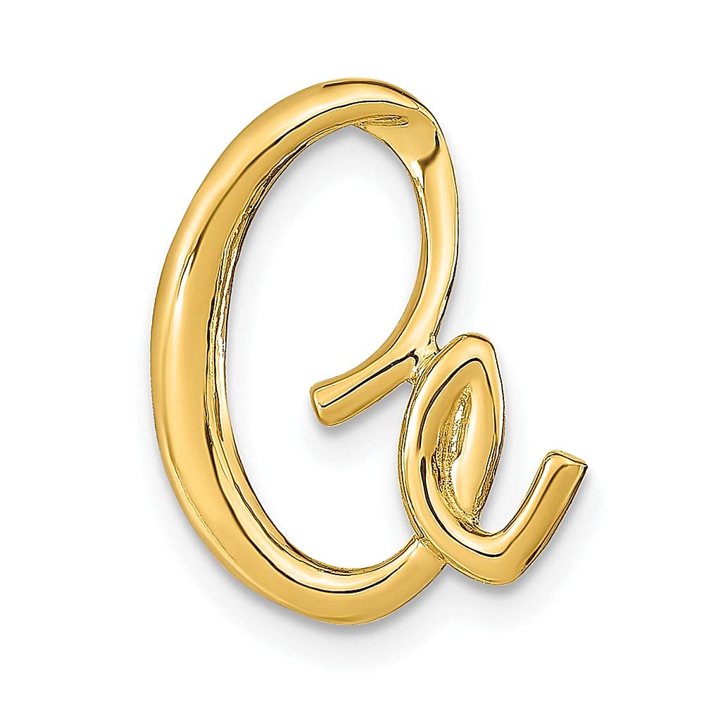 14K Yellow Gold Letter A Initial Monogram Slide Necklace - Personalized Name Pendant Charm for Women - Elegant Fine Jewelry Gift for Her - Perfect for Birthdays, Anniversaries & Special Occasions