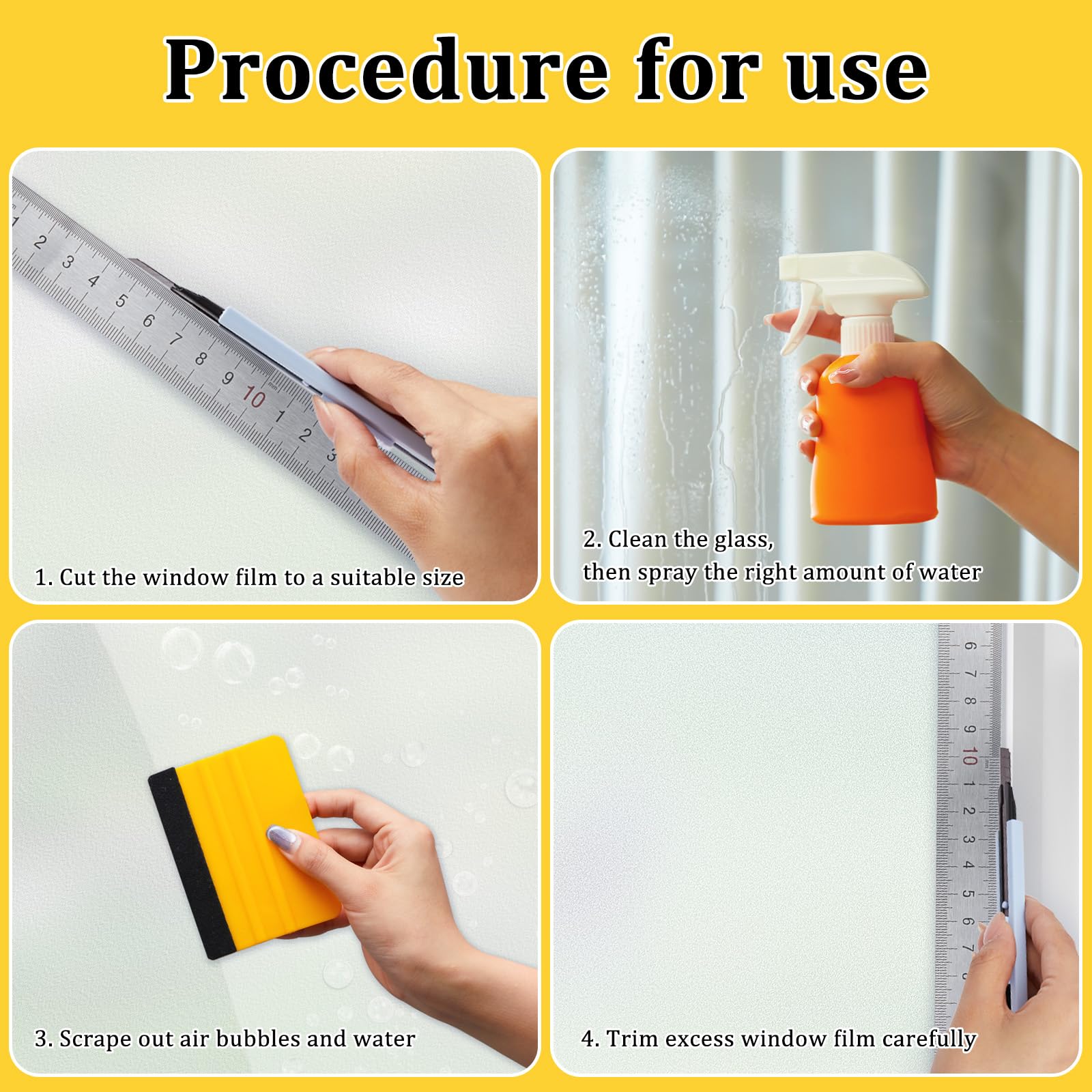 Coavas Window Tint Kit - Professional DIY Window Privacy Film Application Tools Set for Home & Car Windows | Easy Installation, UV Protection, Heat Reduction