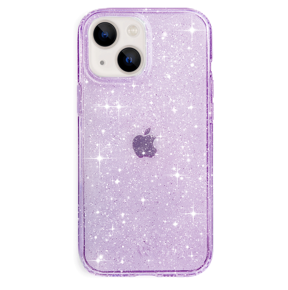 Lilac Stardust Glitter iPhone Case - Protective & Stylish Phone Cover for iPhone 13/14/15 - Perfect for Parties, Festivals & Everyday Use