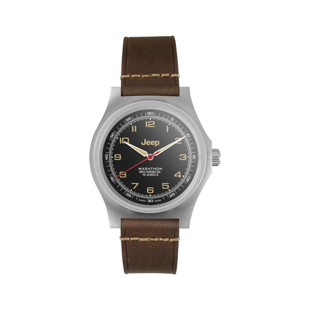 Jeep Willy's SSGPM Officer's 41mm Mechanical Watch - Vintage Military Style Timepiece for Men - Perfect for Outdoor Adventures, Military Enthusiasts & Collectors
