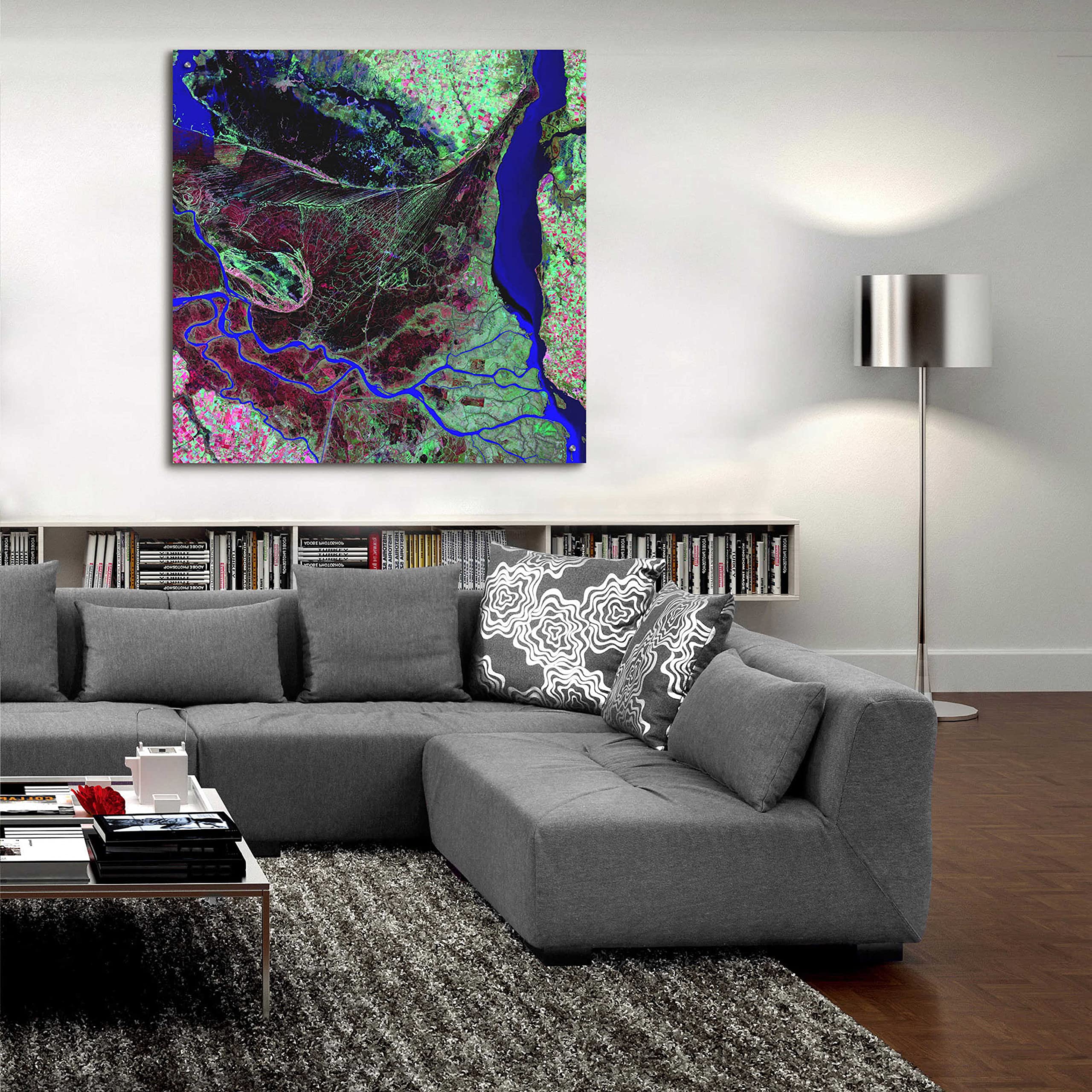 Epic Art 'Earth as Art: Parana River Delta' Acrylic Glass Wall Art - 36x36 Inches Modern Home Decor - Perfect for Living Room, Bedroom, or Office Wall Decor