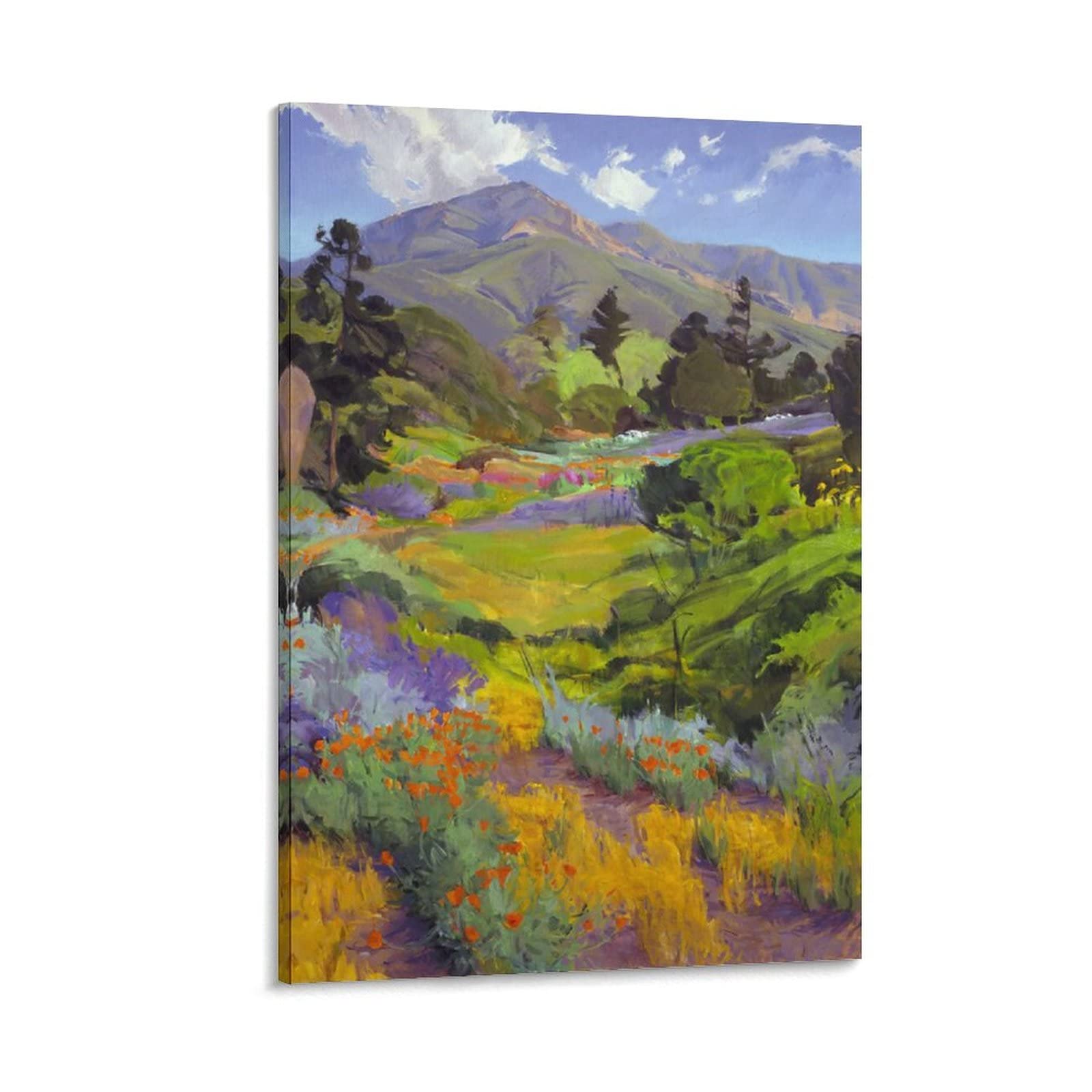 Abstract Landscape Watercolor Art - Modern Canvas Wall Decor Painting for Living Room & Bedroom - Perfect for Home Office Decor, Housewarming Gifts & Interior Design