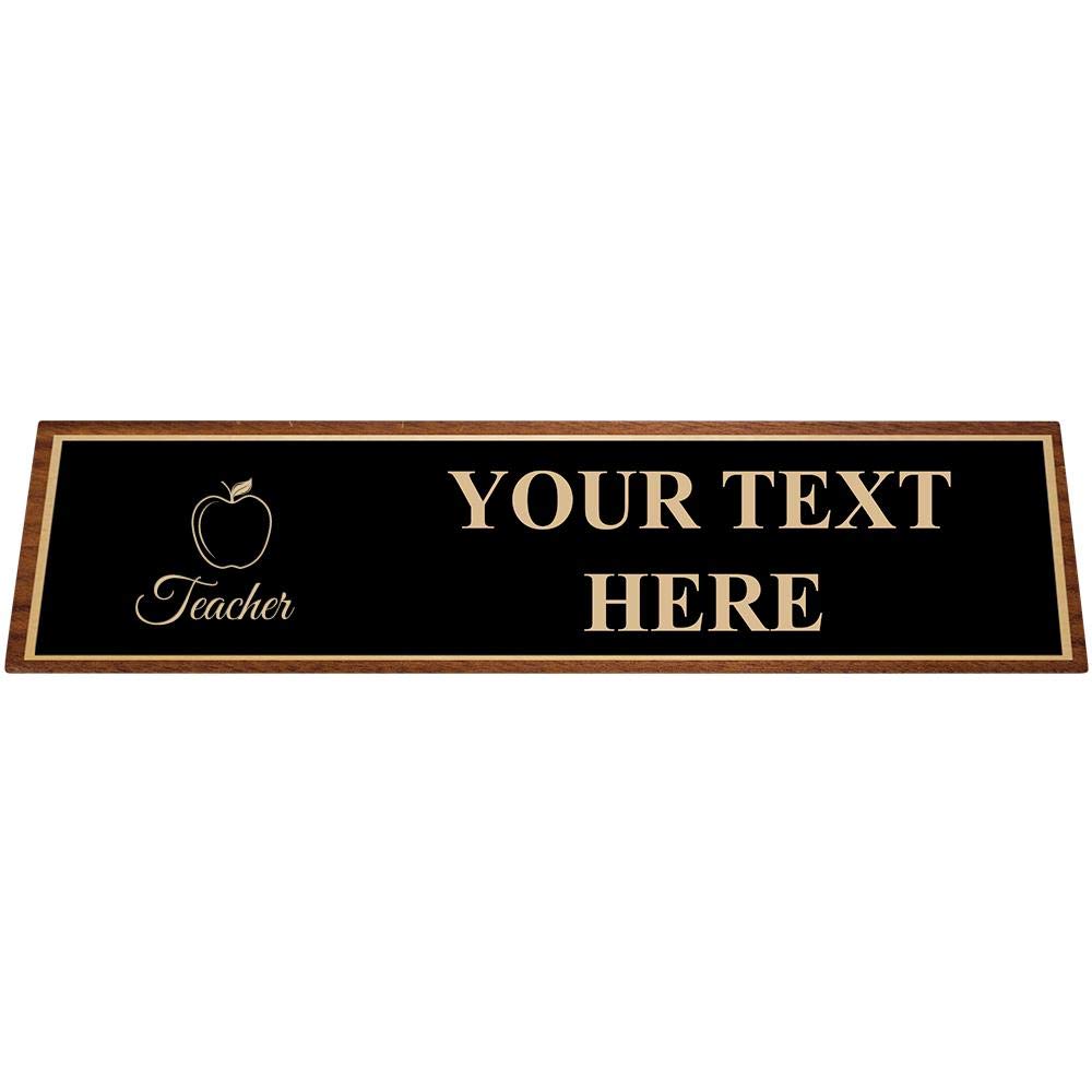 Personalized Desk Name Plate - Custom Engraved Teacher Name Sign for Office & Classroom - Perfect for Teachers, Professors & Staff (Engraving Included) - Ideal for Desk Decor, Gifts & Professional Workspaces