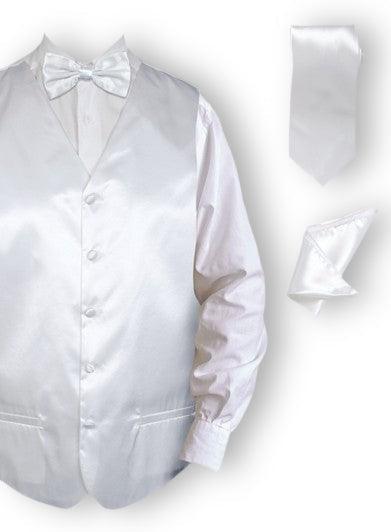 Elegant White Tuxedo Vest Set for Men - Formal Wedding Suit Waistcoat & Bow Tie - Perfect for Prom, Gala & Black Tie Events