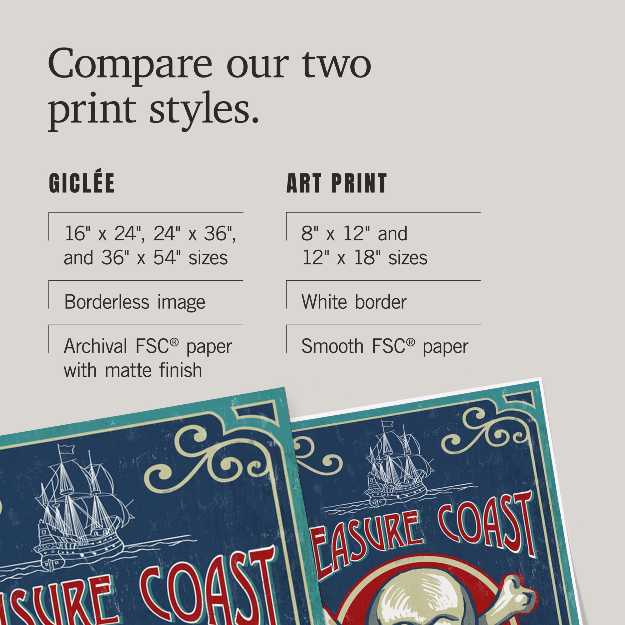 Lantern Press 16x24 Inch Giclee Art Print - Treasure Cove Florida Pirate Skull and Crossbones Wall Decor - Perfect for Beach House, Nautical Theme Rooms & Pirate Lover Gifts