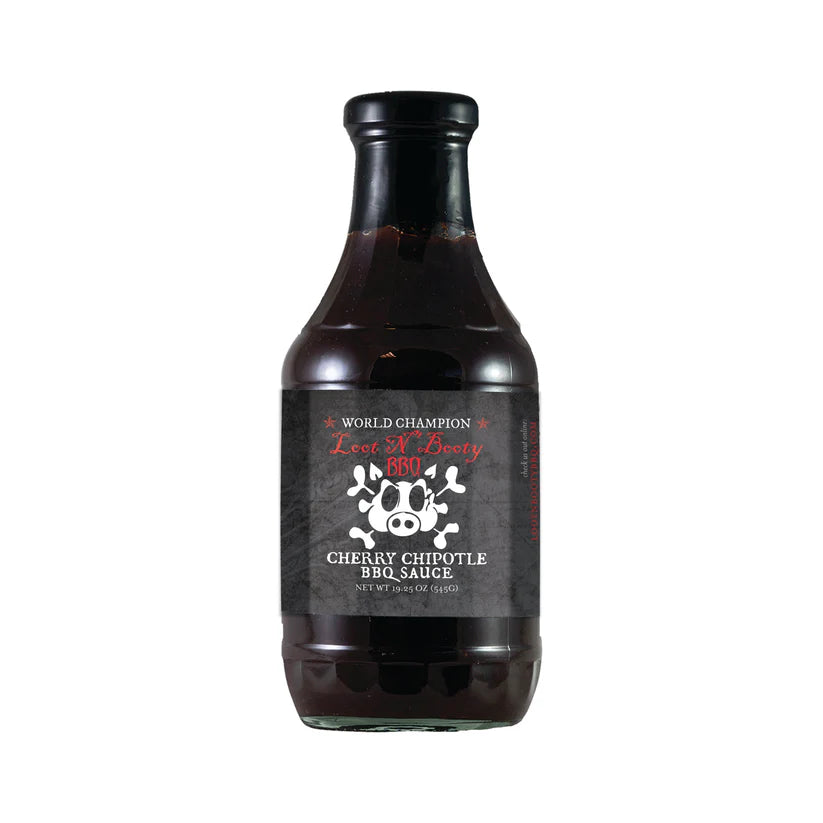 Loot N Booty Cherry Chipotle BBQ Sauce - Sweet & Spicy Glaze for Grilling, Smoking & Dipping - Perfect for Ribs, Wings & Burgers