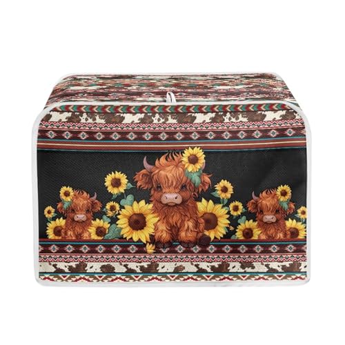 Brown-Aztec Highland Cow Sunflower