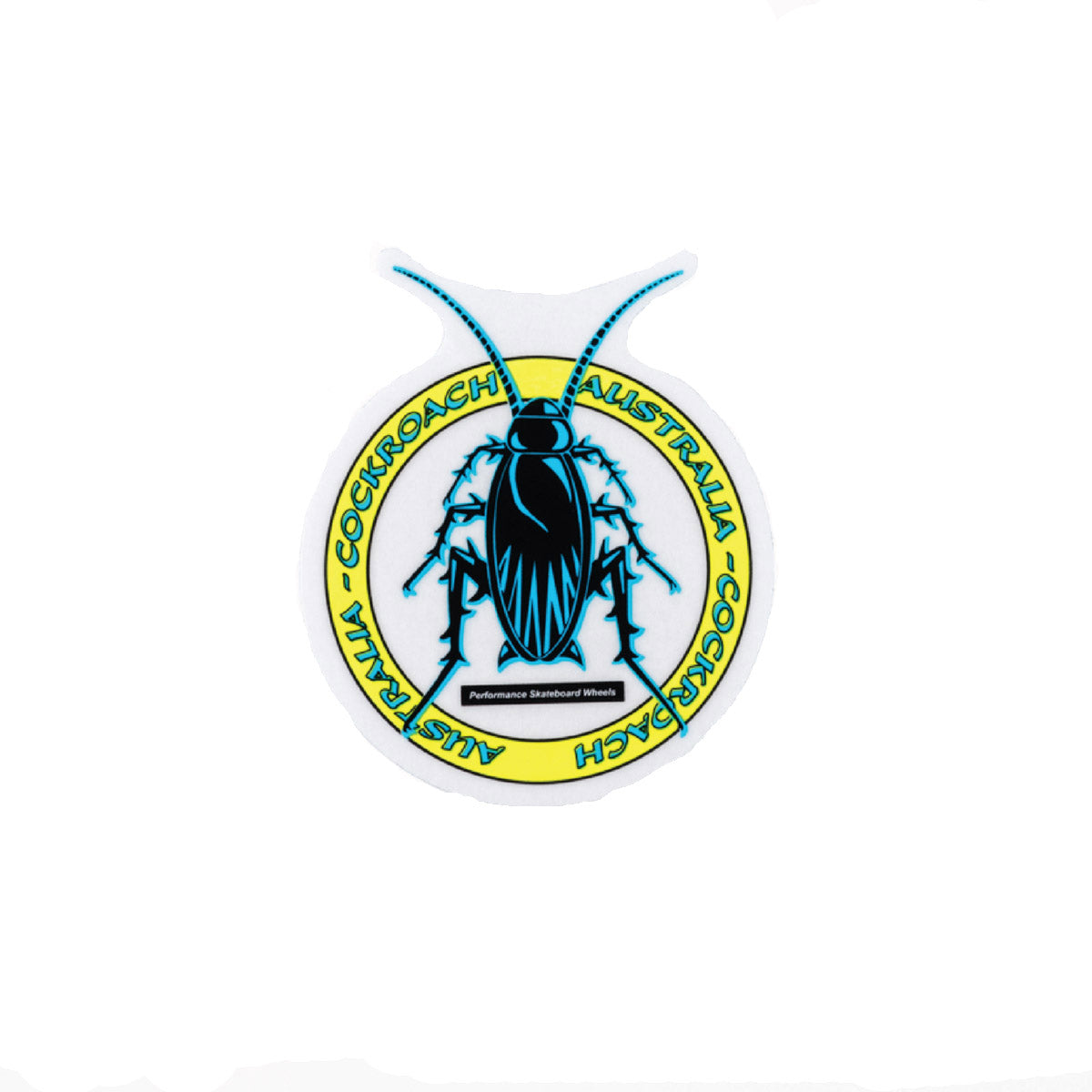 Cockroach Logo Blue & Yellow 2.5 Inch Vinyl Sticker - Waterproof Decal for Laptops, Cars, Helmets & DIY Crafts