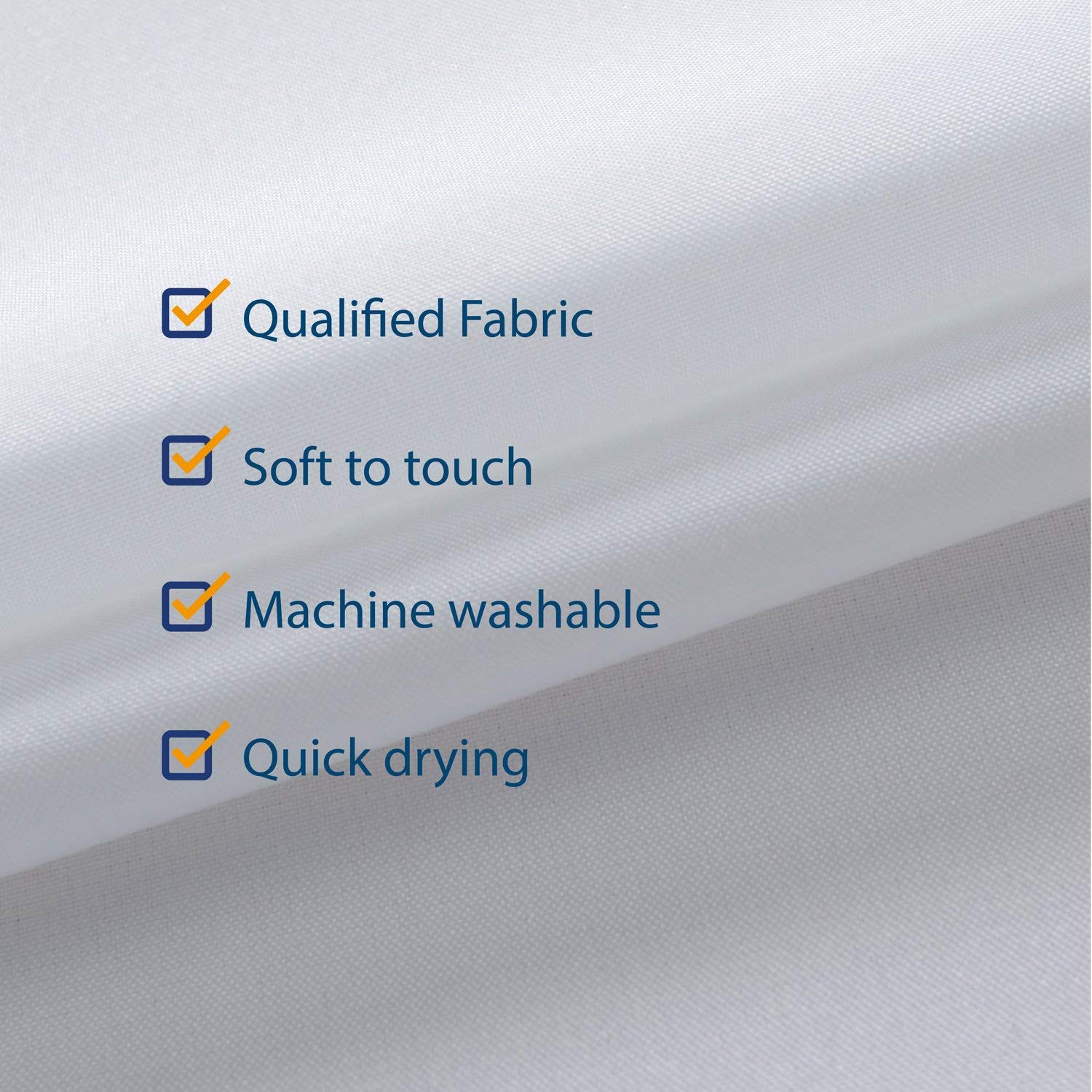 N&Y HOME Small Stall Shower Curtain Liner - 32 x 72 Inch Narrow Size Fabric Bathroom Curtain - Hotel Quality, Washable & Water Repellent White Shower Curtain with Grommets - Perfect for Small Bathrooms, RVs, and Tight Spaces