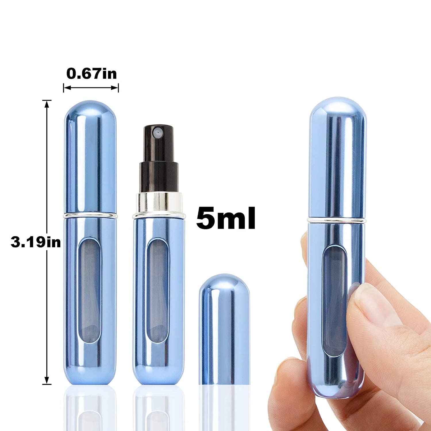 4PCS Refillable Perfume Atomizer Bottles - Portable Travel Mini Spray Bottles for Cologne & Fragrance - Leak-Proof Empty Perfume Dispenser with Carrying Bag - Perfect for Airplane, Gym, Office & On-The-Go Use
