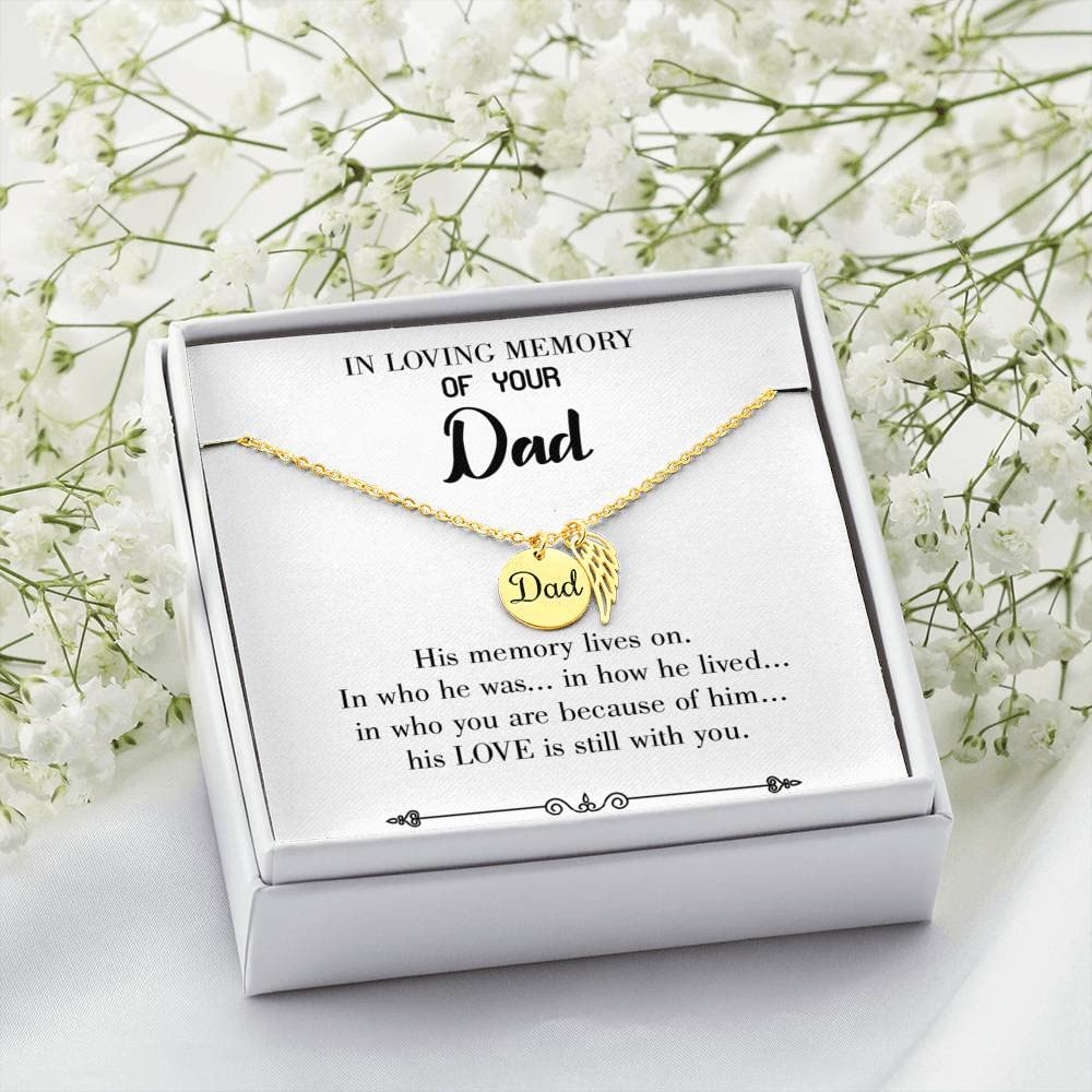 Memorial Necklace for Dad - Sympathy Gift for Loss of Father, Remembrance Jewelry for Grieving Daughter or Son | Comforting Keepsake for Healing After Parent's Passing