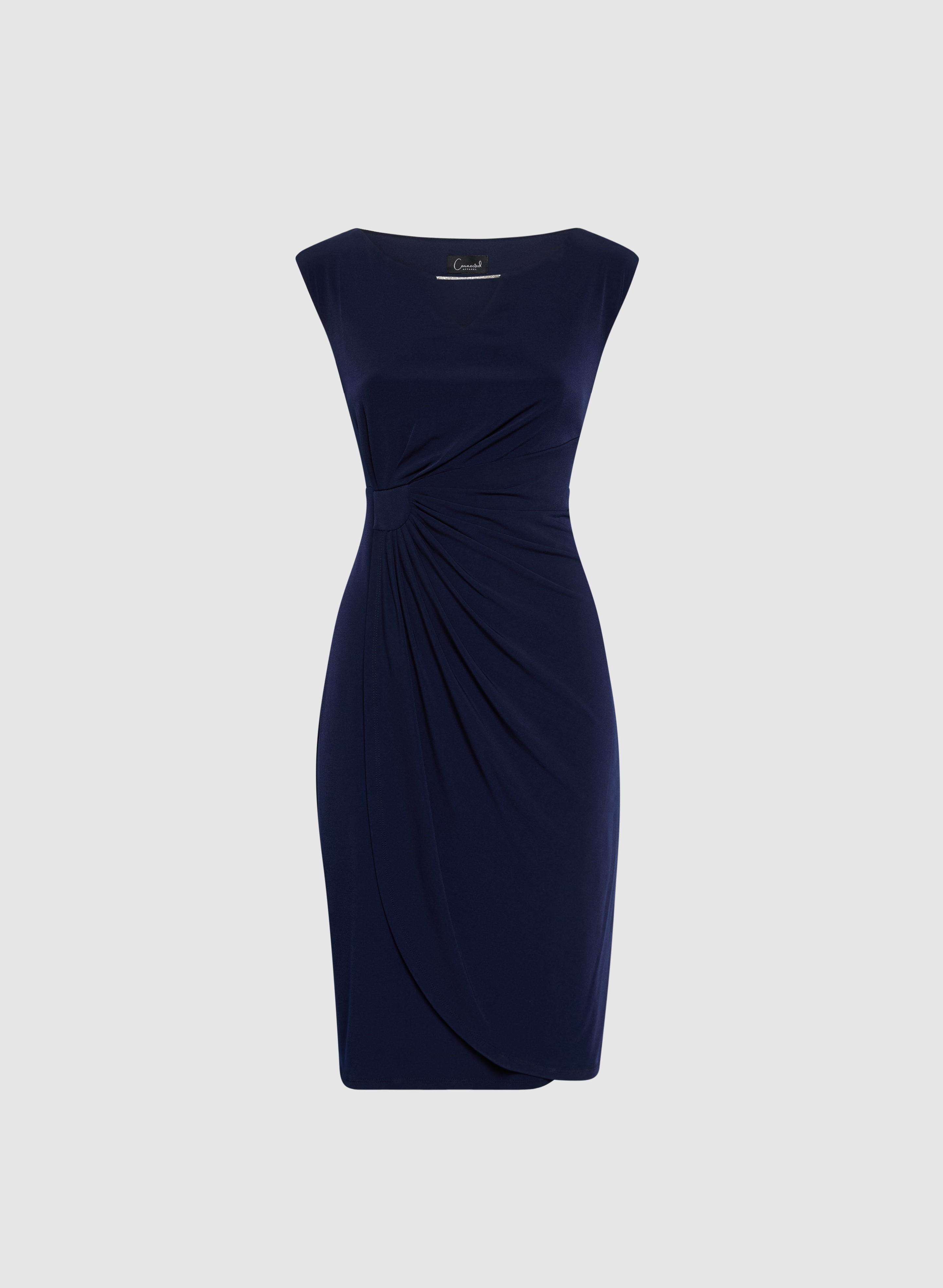 Elegant Draped Crystal Bar Dress for Women - Sexy Evening Gown for Parties, Prom, Cocktail & Special Occasions