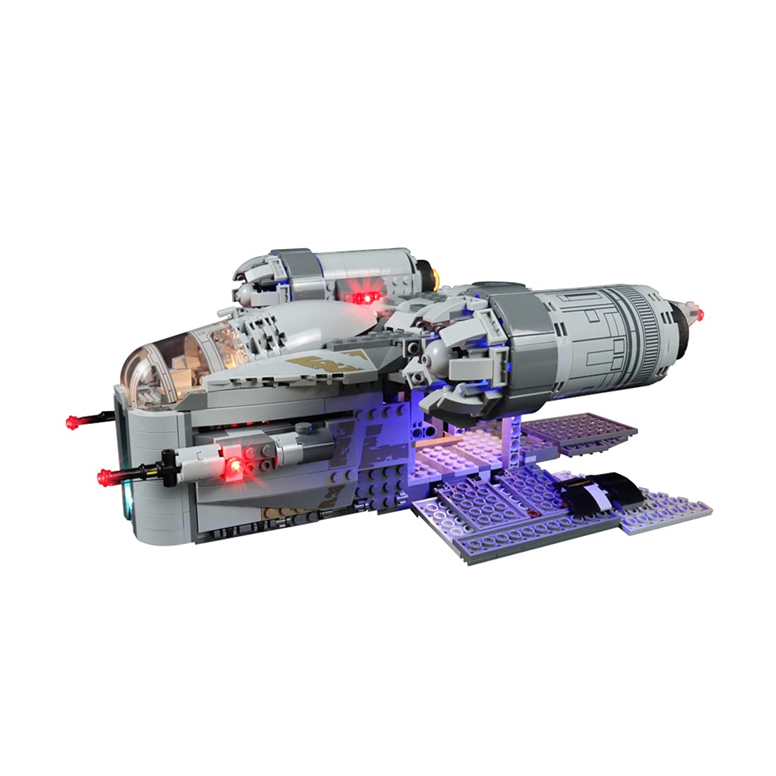 Mandalorian Razor Crest LED Light Kit - Compatible with Lego 75292 Building Set (Remote Control Version) | Enhance Your Star Wars Display for Nighttime Showcase & Collector's Shelf